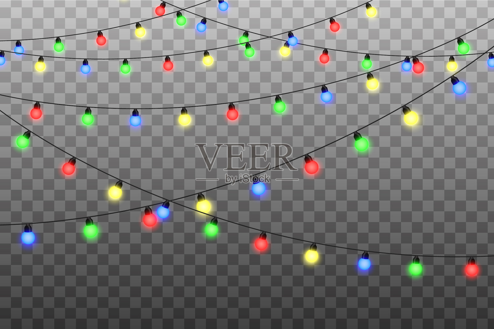 圣诞灯孤立插画图片素材