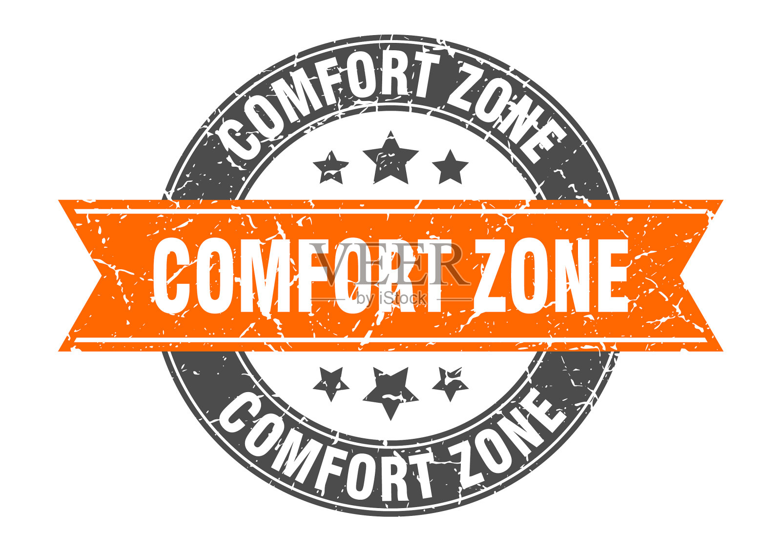 舒适区圆形邮票带丝带标签标志插画图片素材