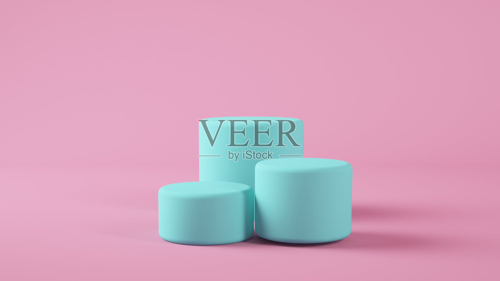 粉色背景上的蓝色平台照片摄影图片