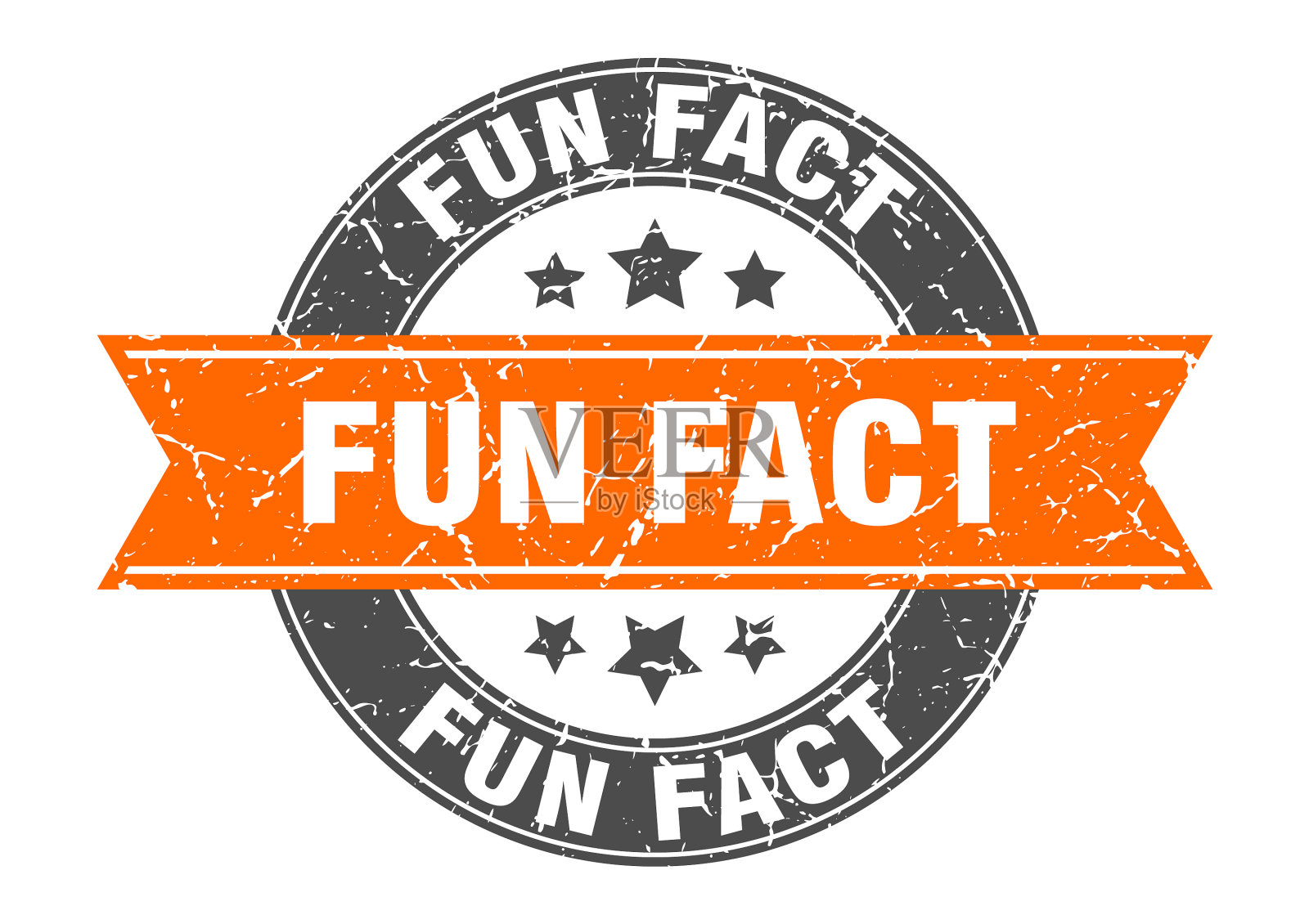 有趣的事实圆形邮票与缎带标签标志插画图片素材