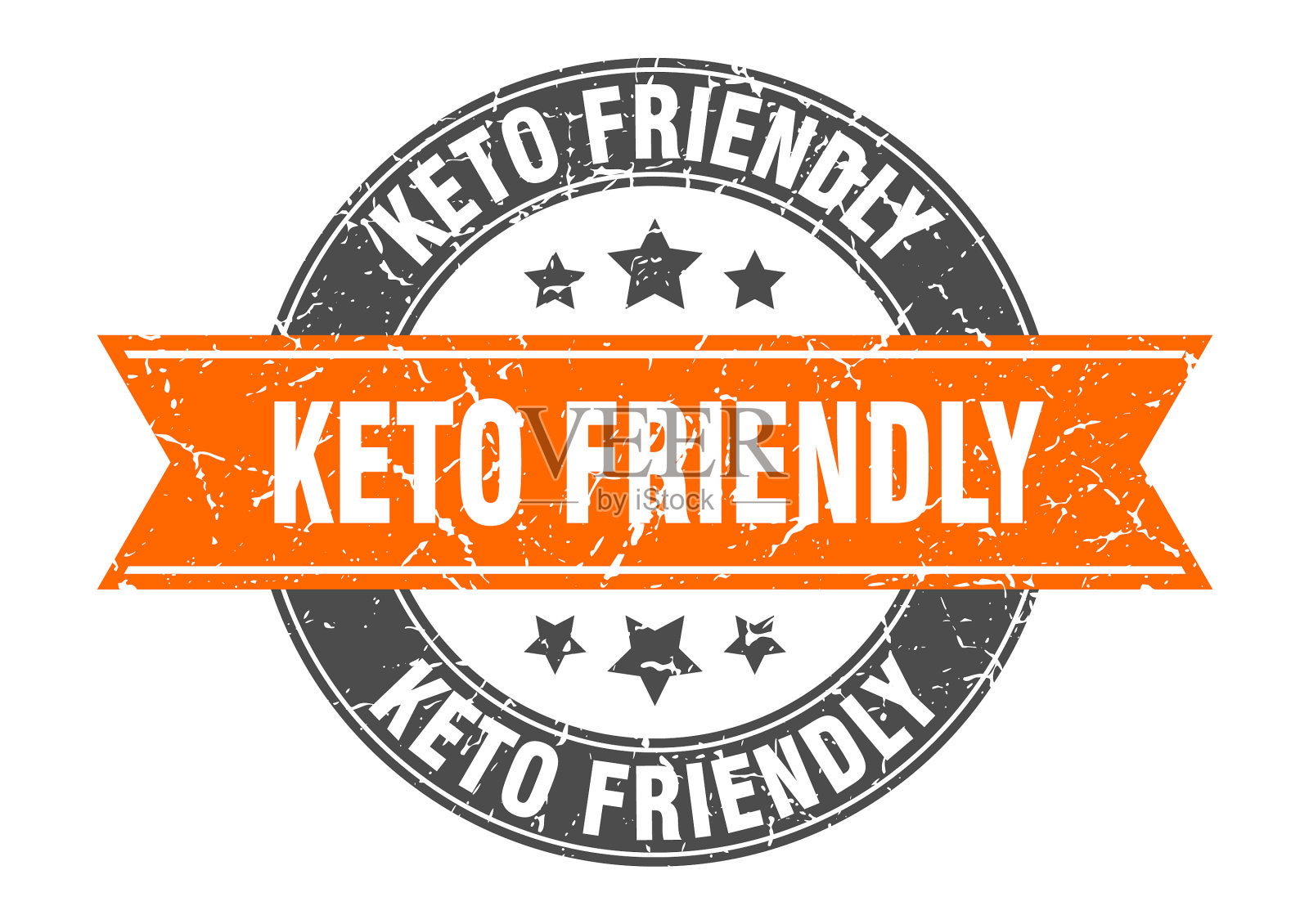 生酮友好圆形邮票带标签标志插画图片素材