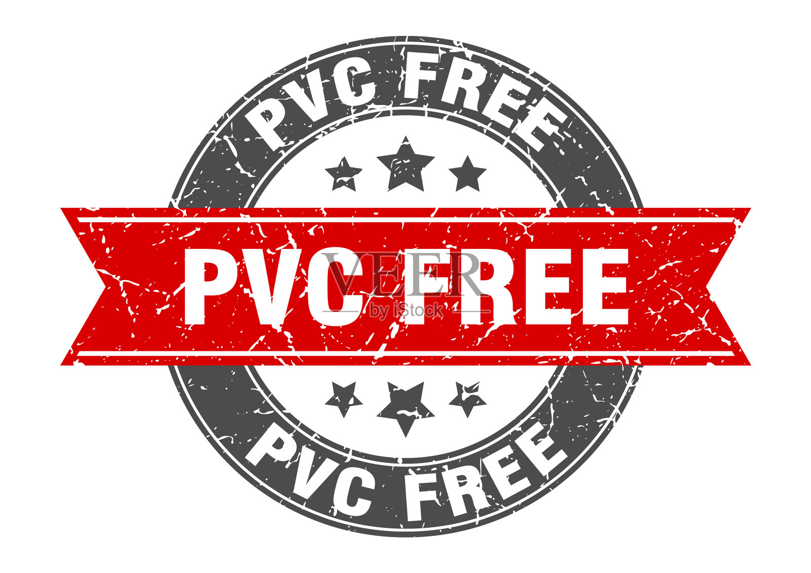 PVC免费圆形邮票带丝带标签标志插画图片素材