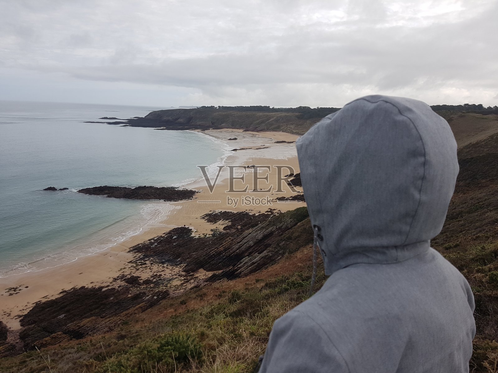 从上面看布列塔尼海岸照片摄影图片