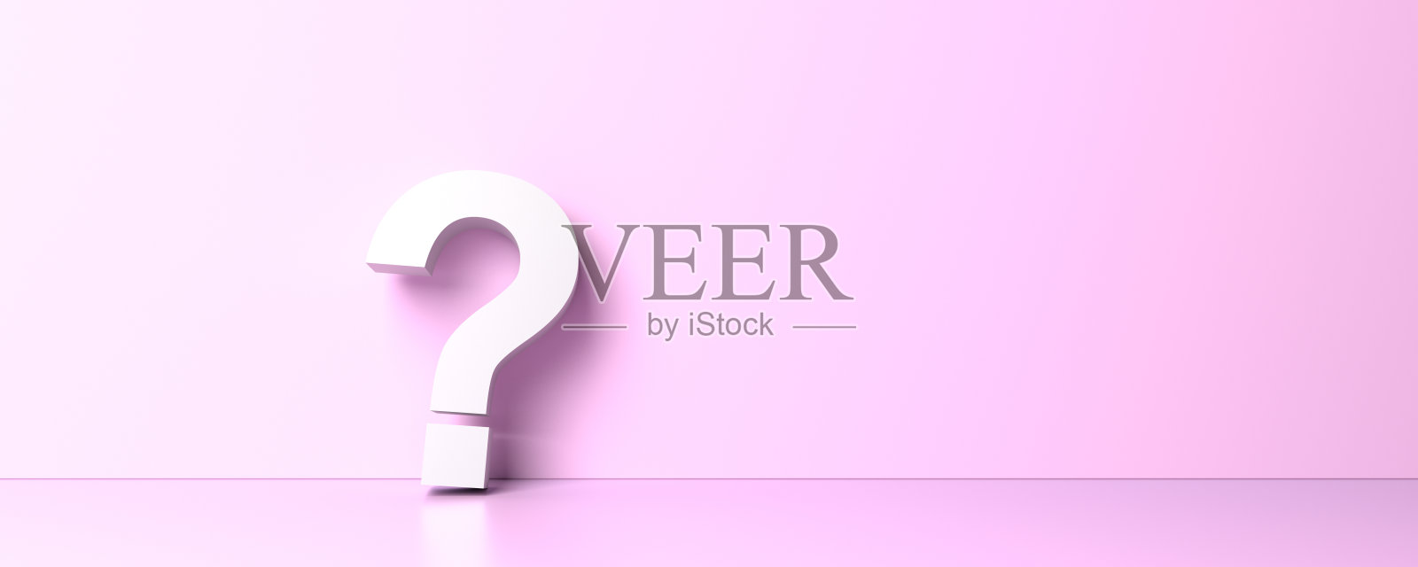 粉红色背景上的白色问号，右边空白的副本空间，常见问题概念照片摄影图片