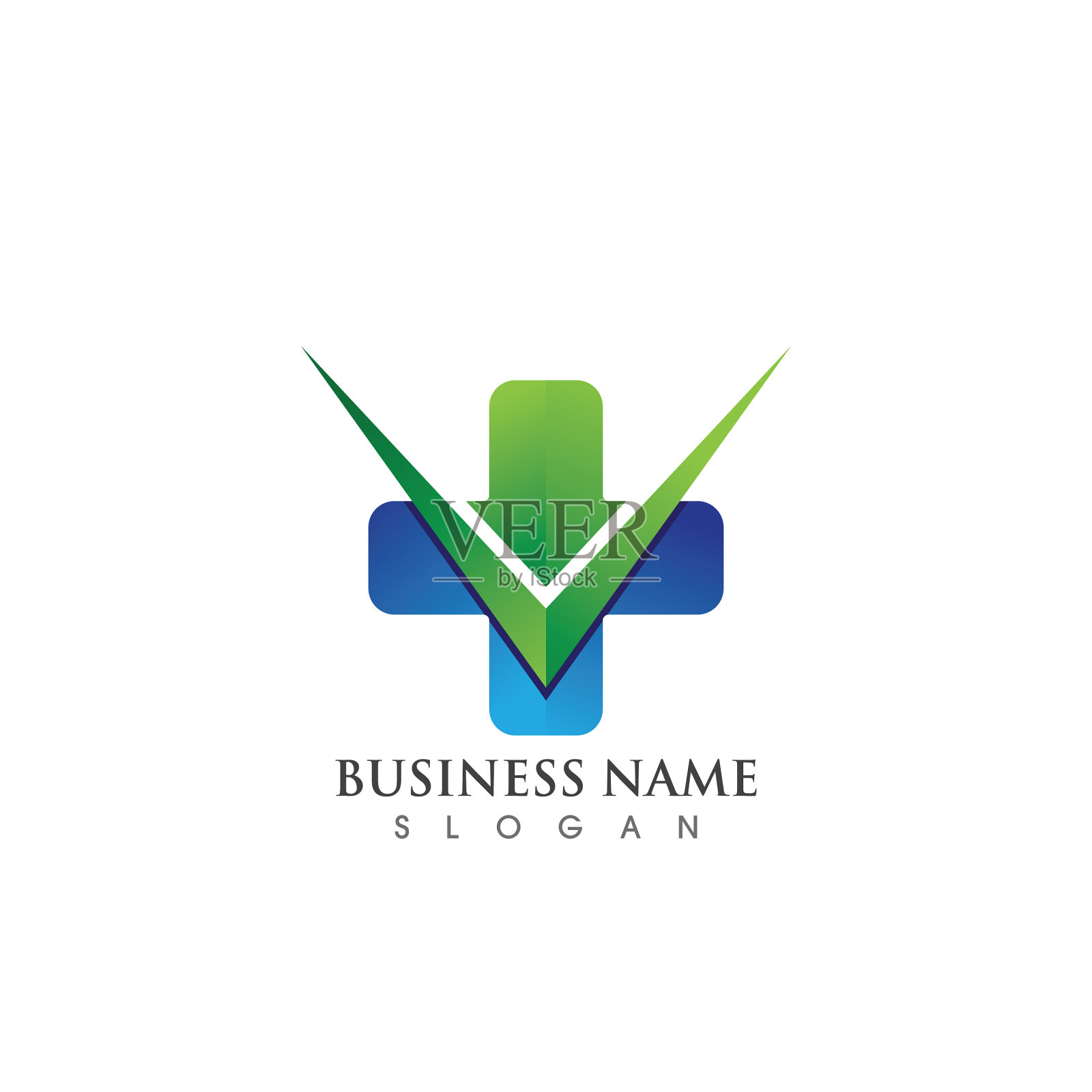 健康医院标志和标志模板绿色插画图片素材