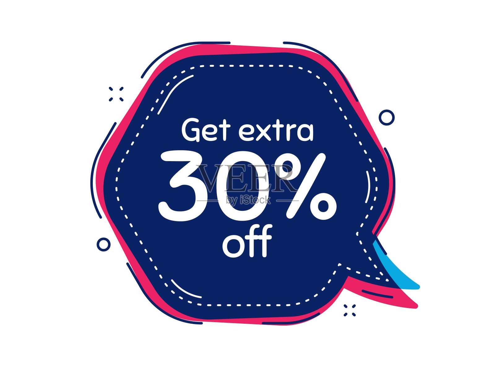 获得额外的30%的折扣。折扣提供信号。向量设计元素图片