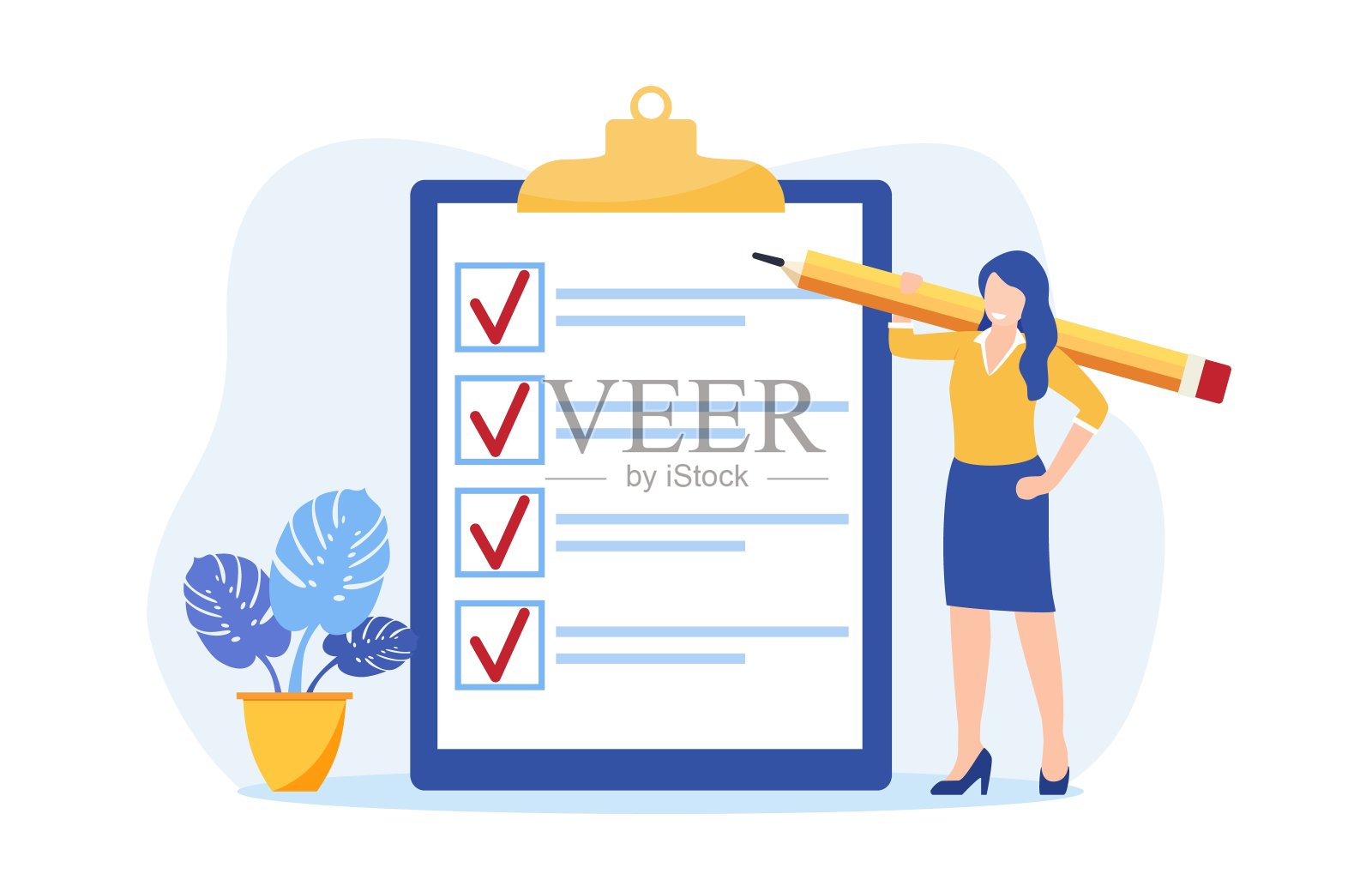 积极的商业女性插画图片素材