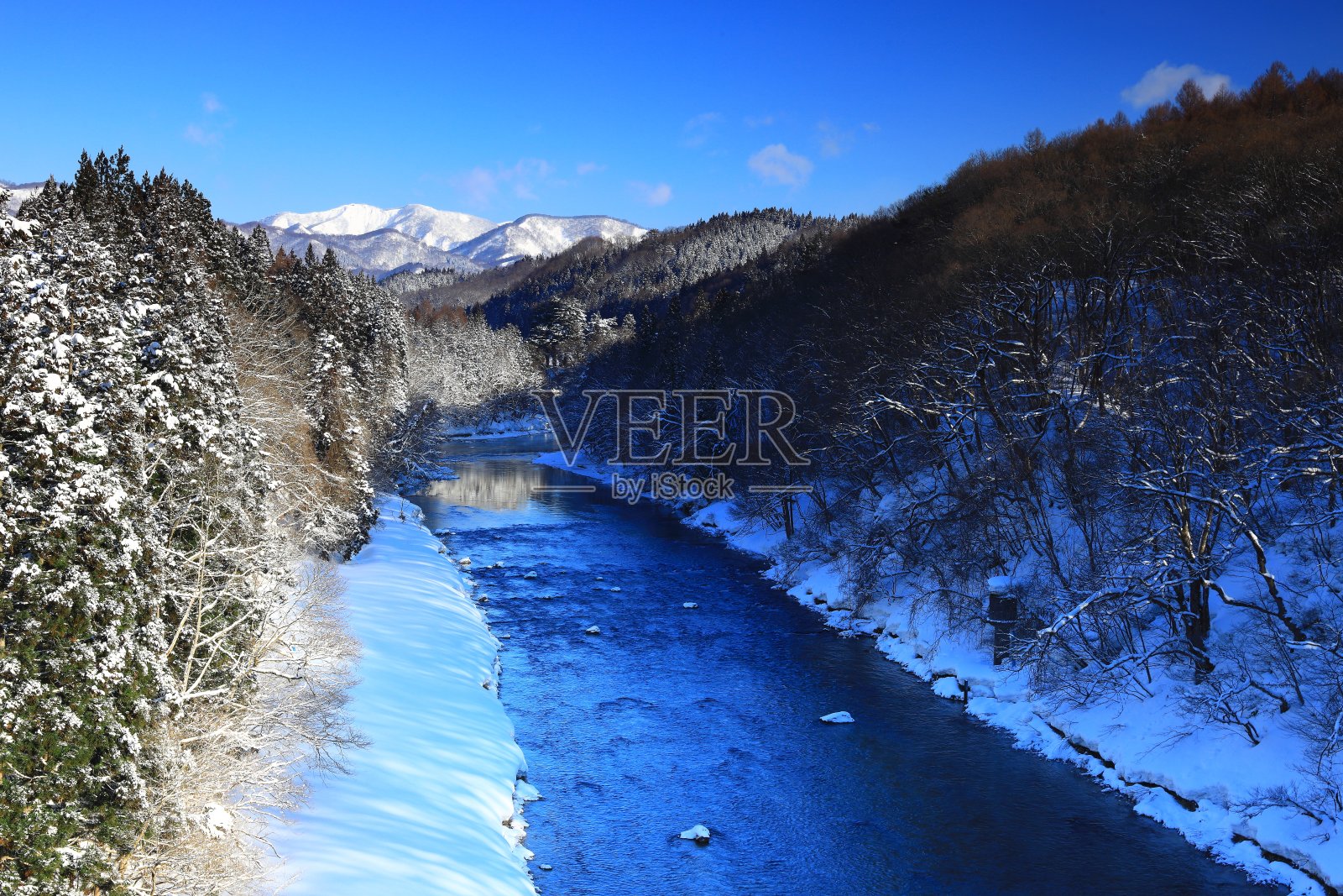 岩手县的雪景照片摄影图片
