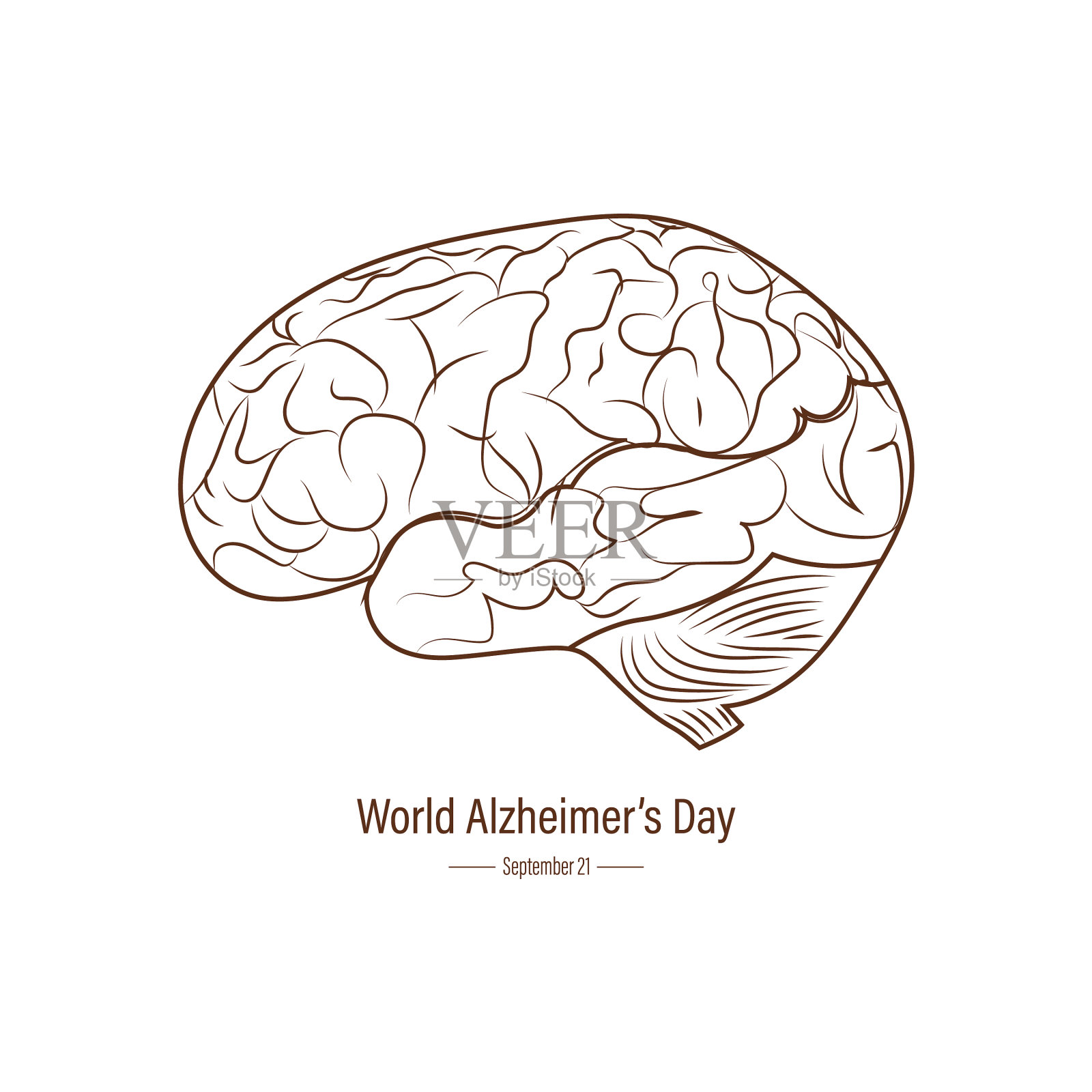 9月21日是世界老年痴呆症日插画图片素材