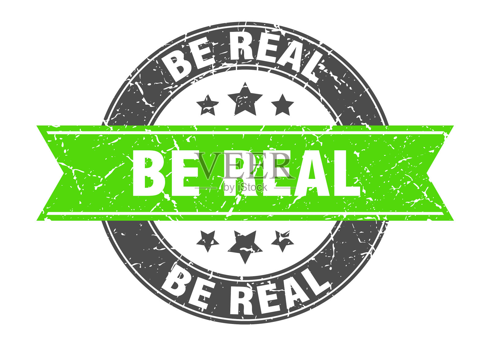 是真正的圆形邮票与缎带标签标志插画图片素材