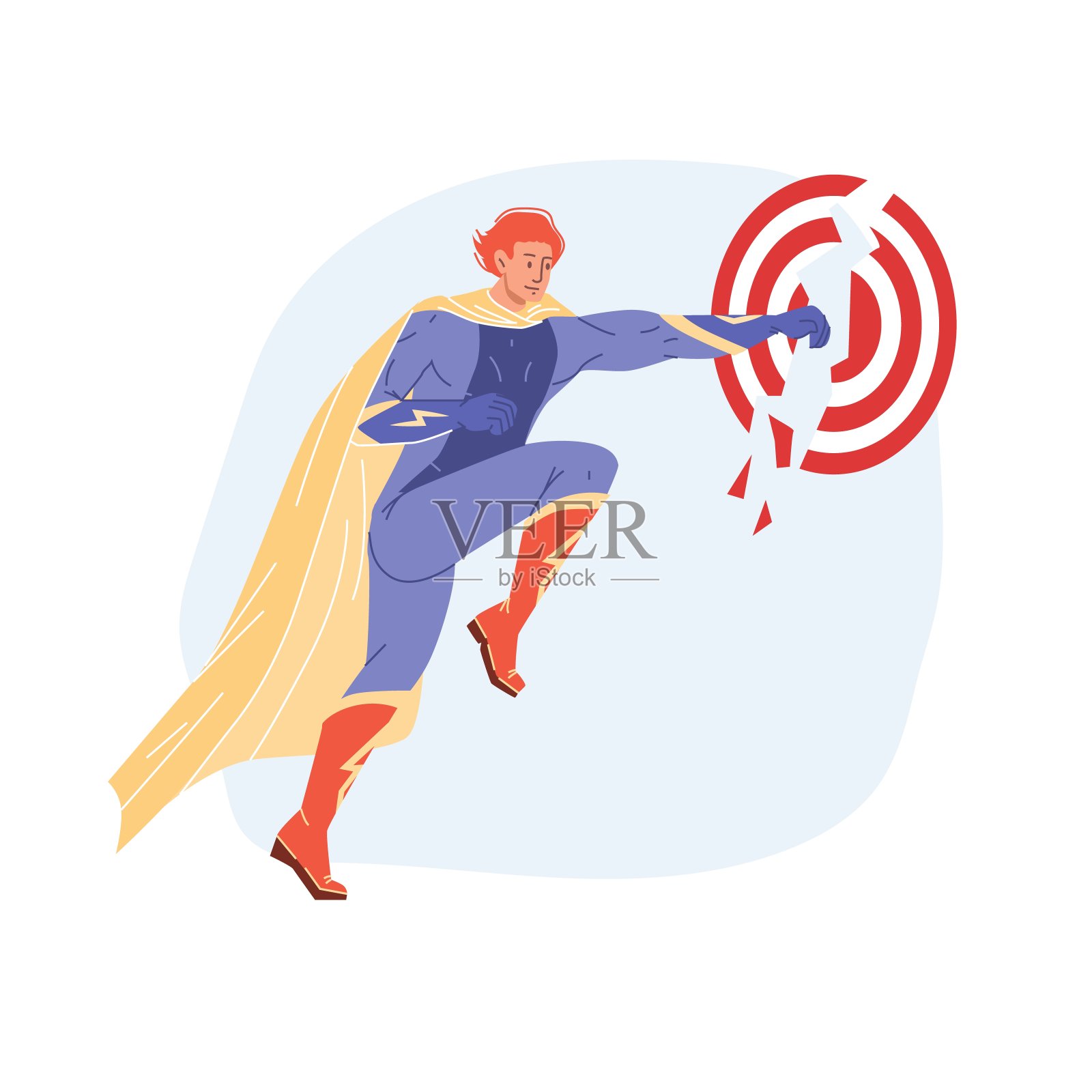 平面卡通超级英雄人物矢量插图概念插画图片素材