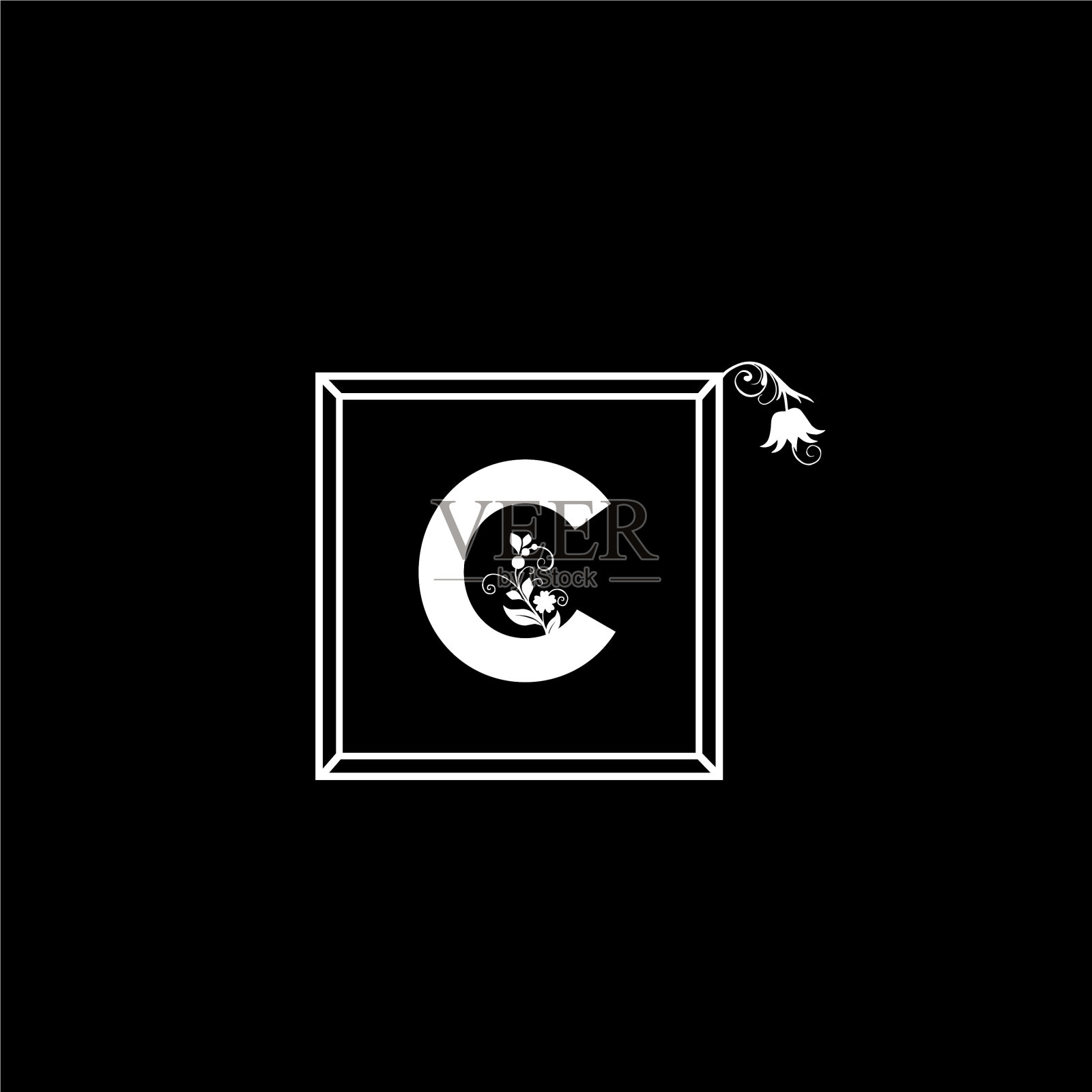 C字母标志抽象设计插画图片素材