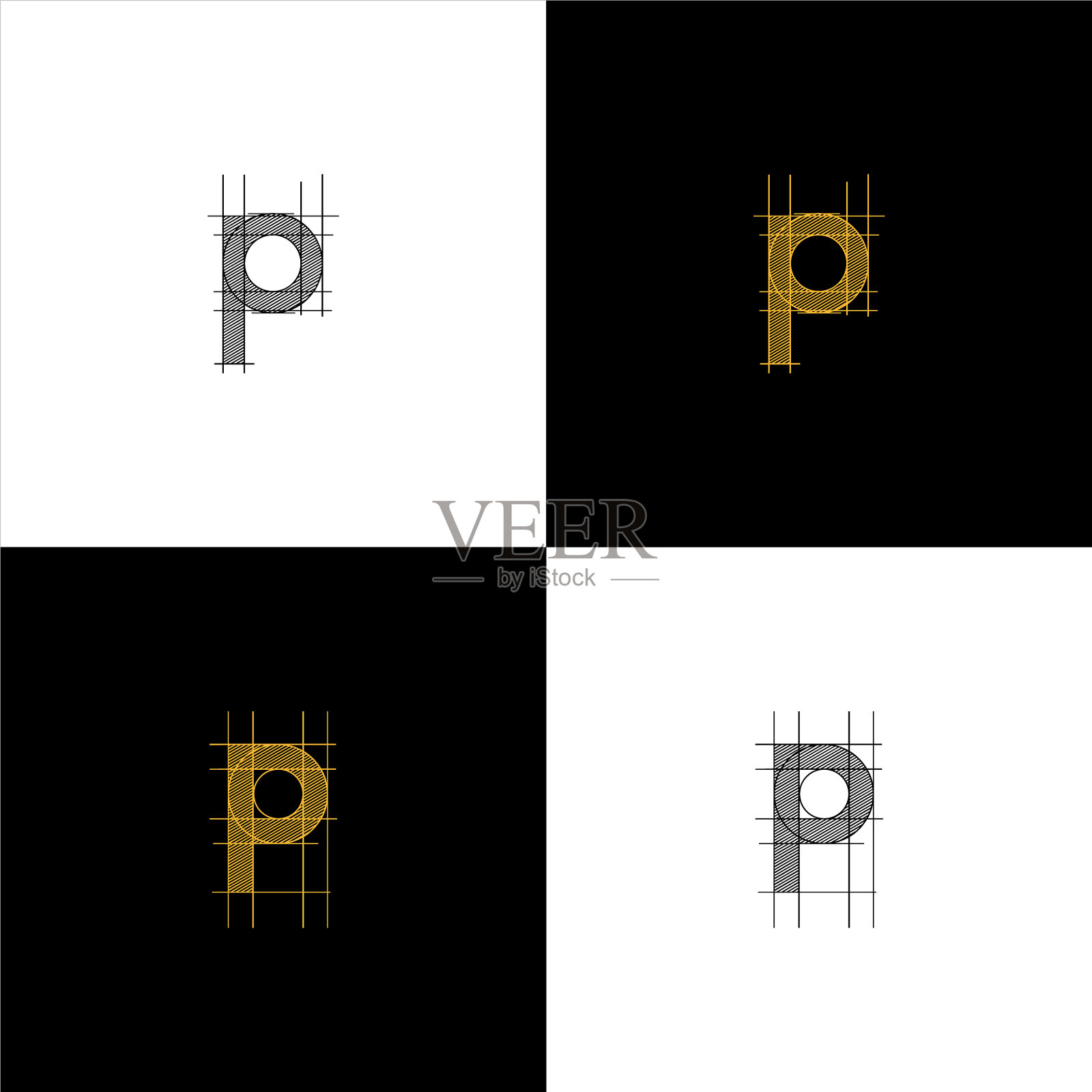 P字母标志设计插画图片素材