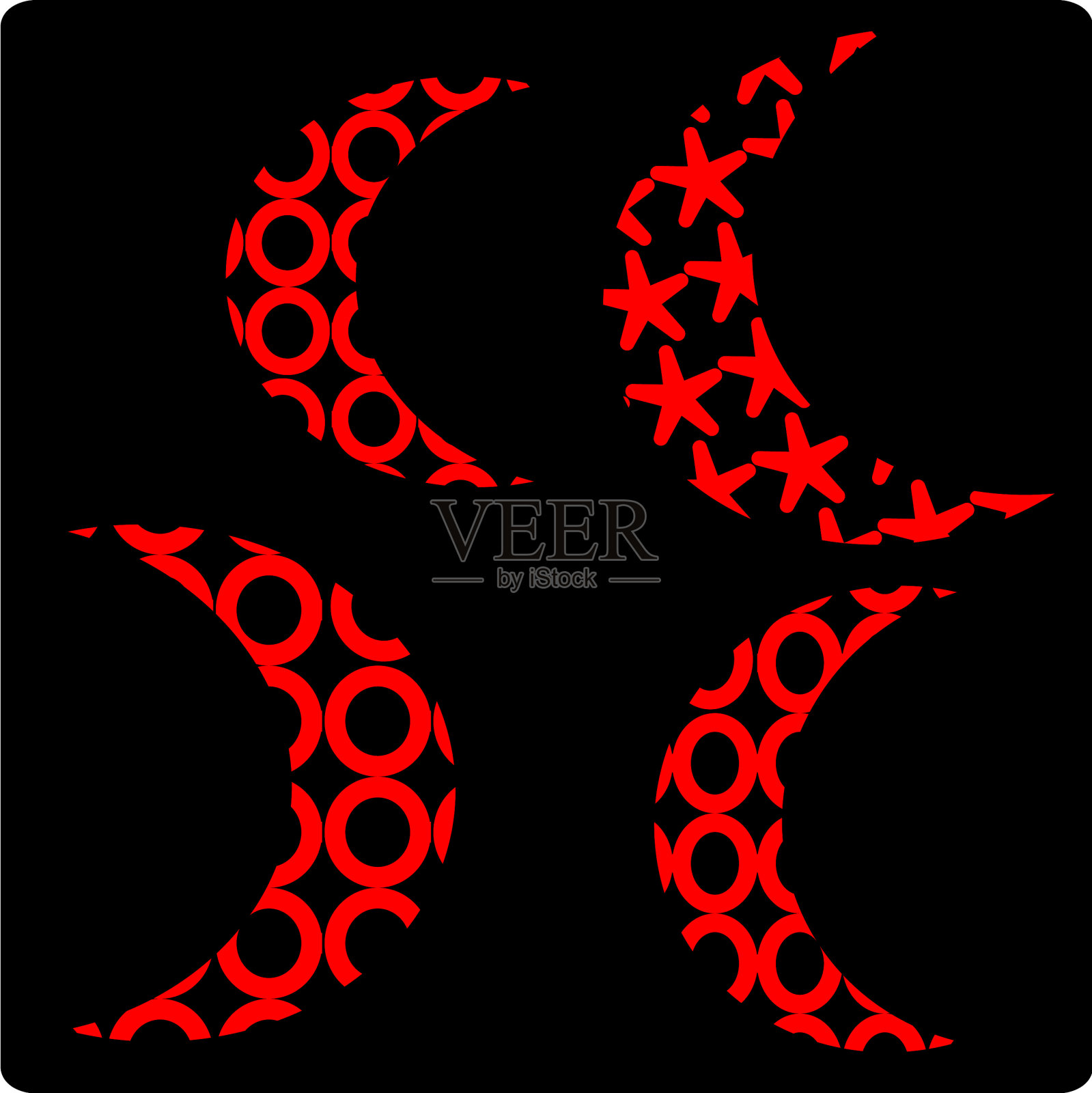 图案红花曼荼罗克隆图案插画图片素材