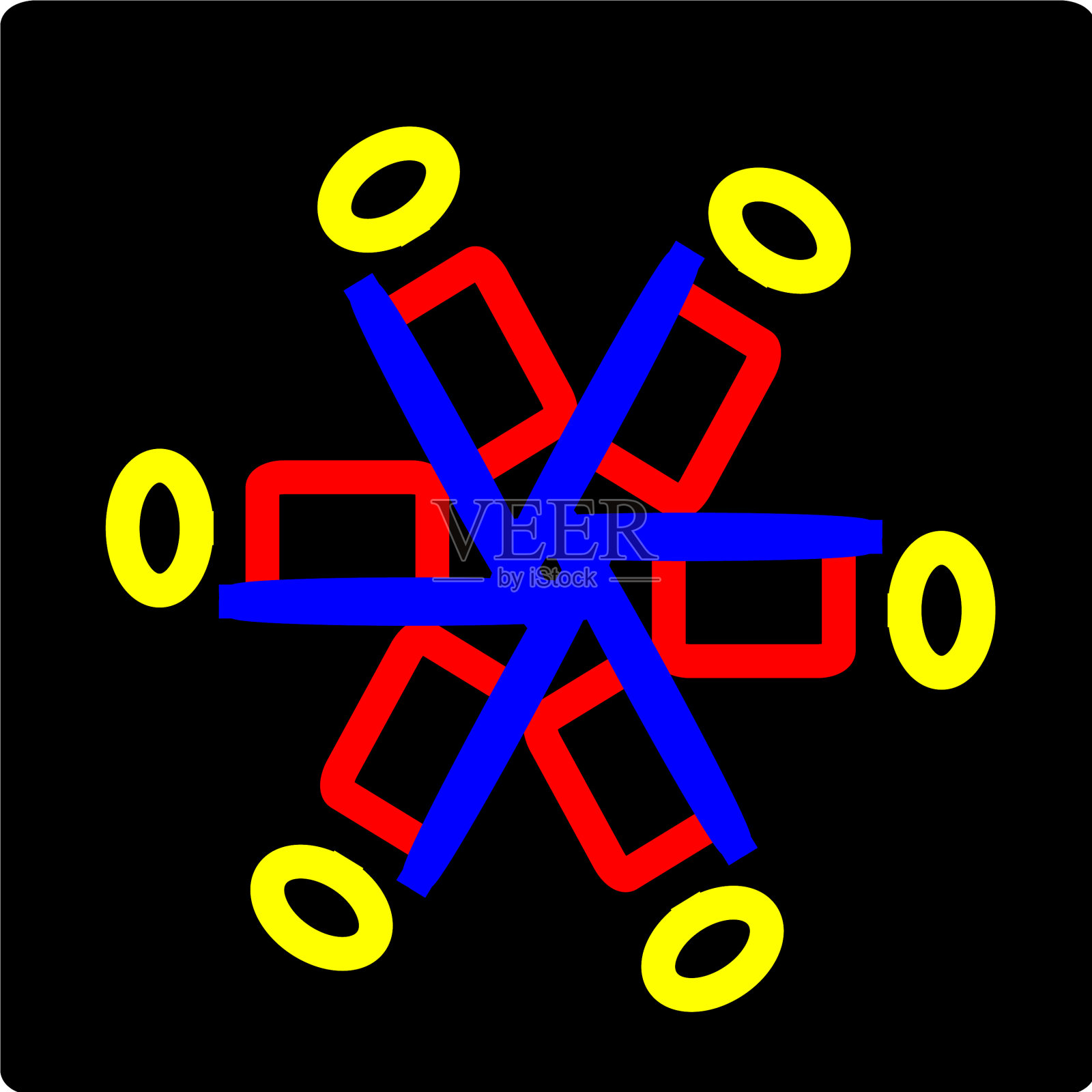 图案红花曼荼罗克隆图案插画图片素材