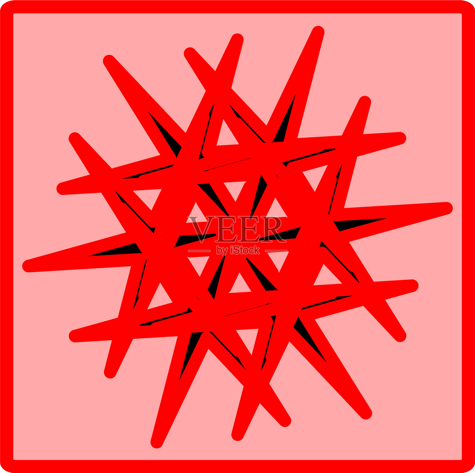 图案红花曼荼罗克隆图案插画图片素材