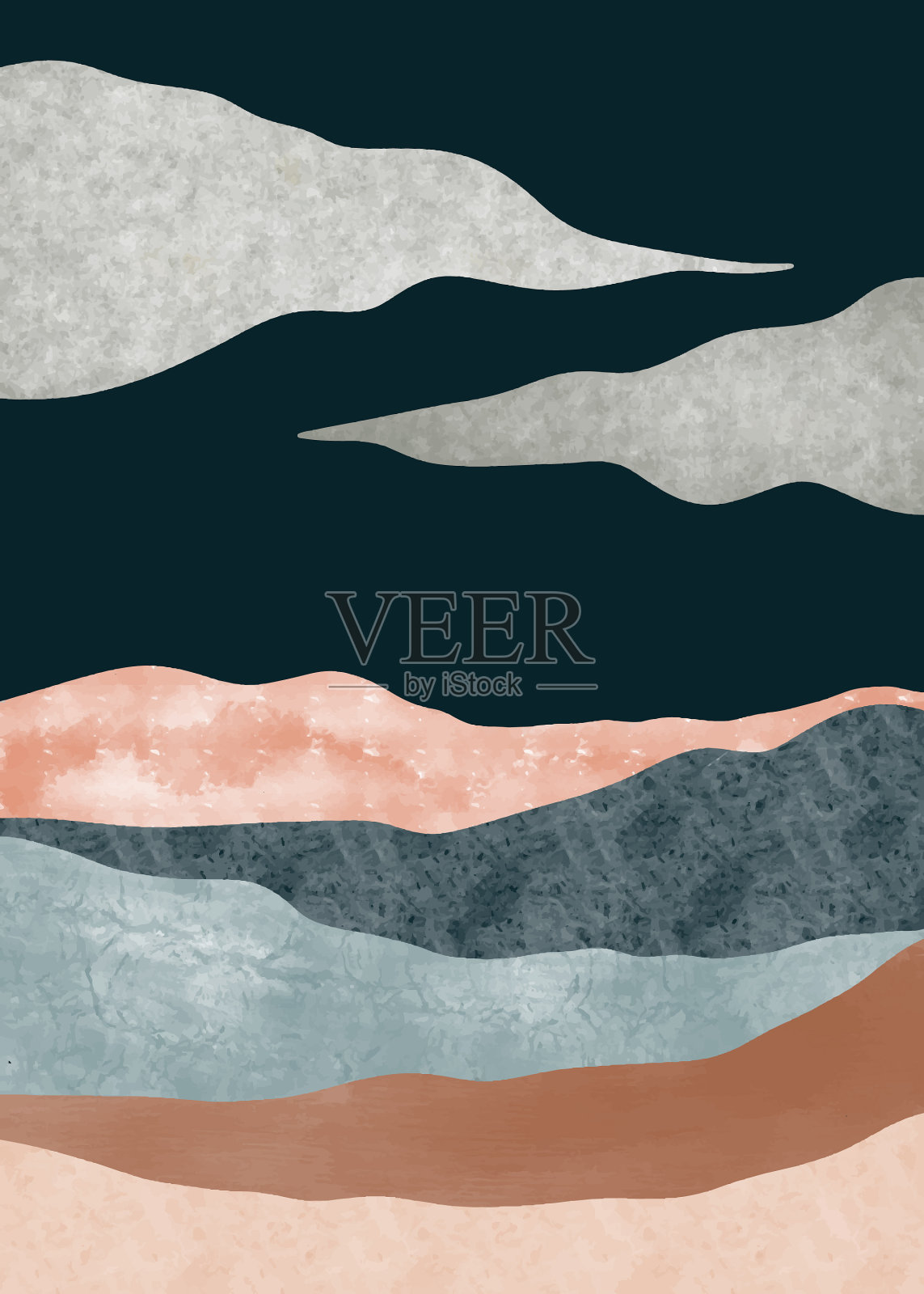 摘要山地景观是自然景观设计模板素材