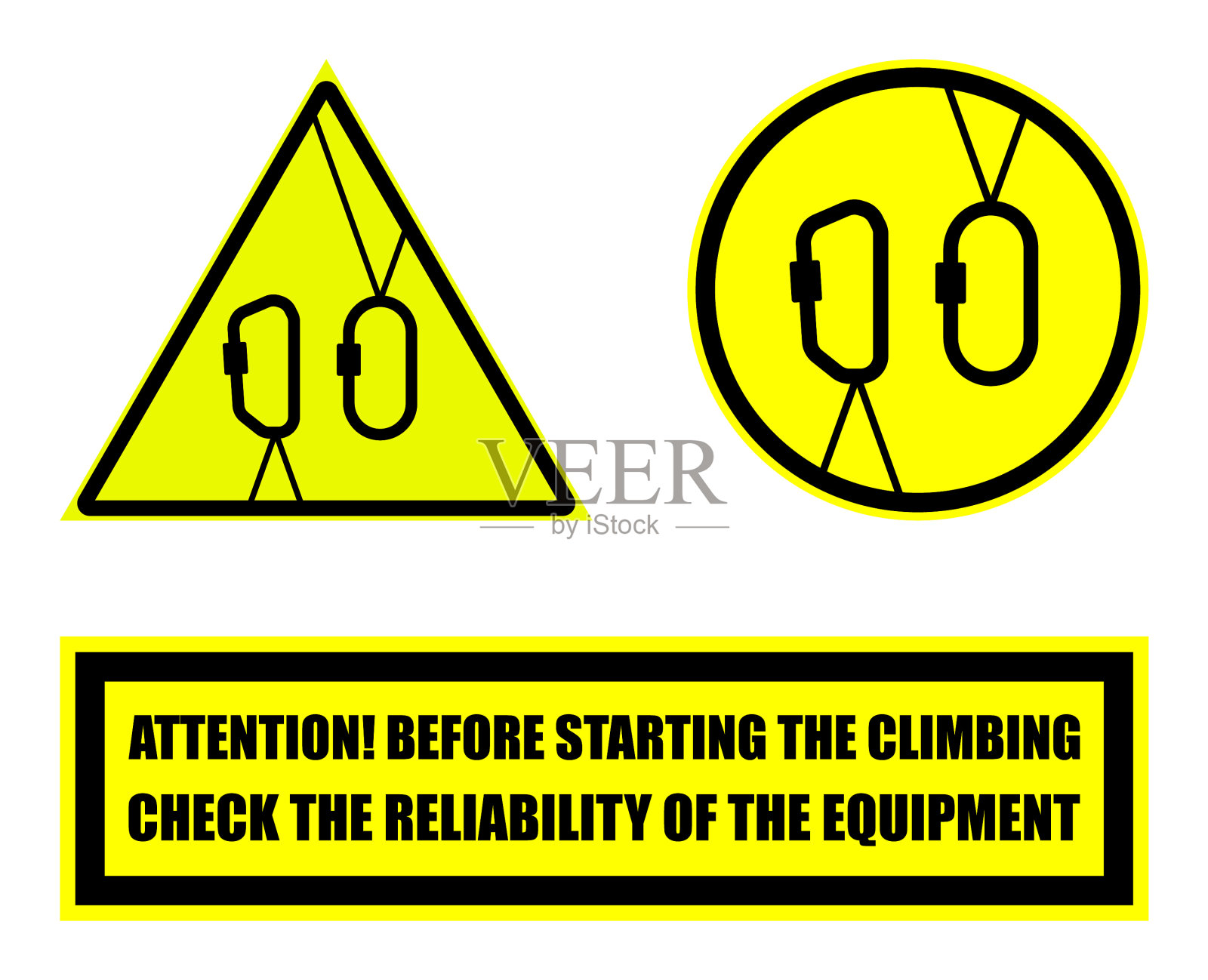 黄色背景为游客准备的警告标志插画图片素材