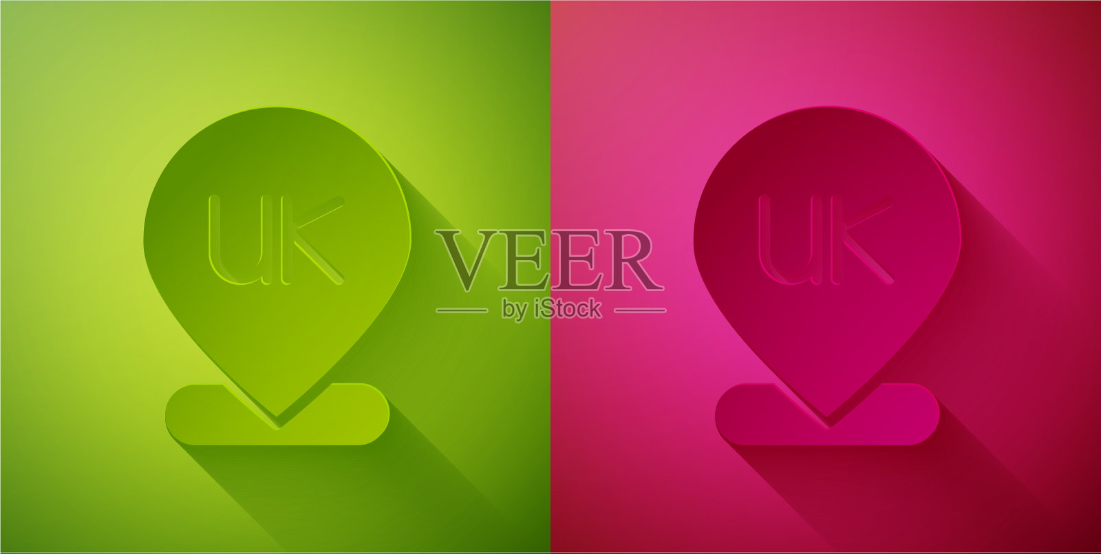 剪纸位置英格兰图标孤立在绿色图标素材