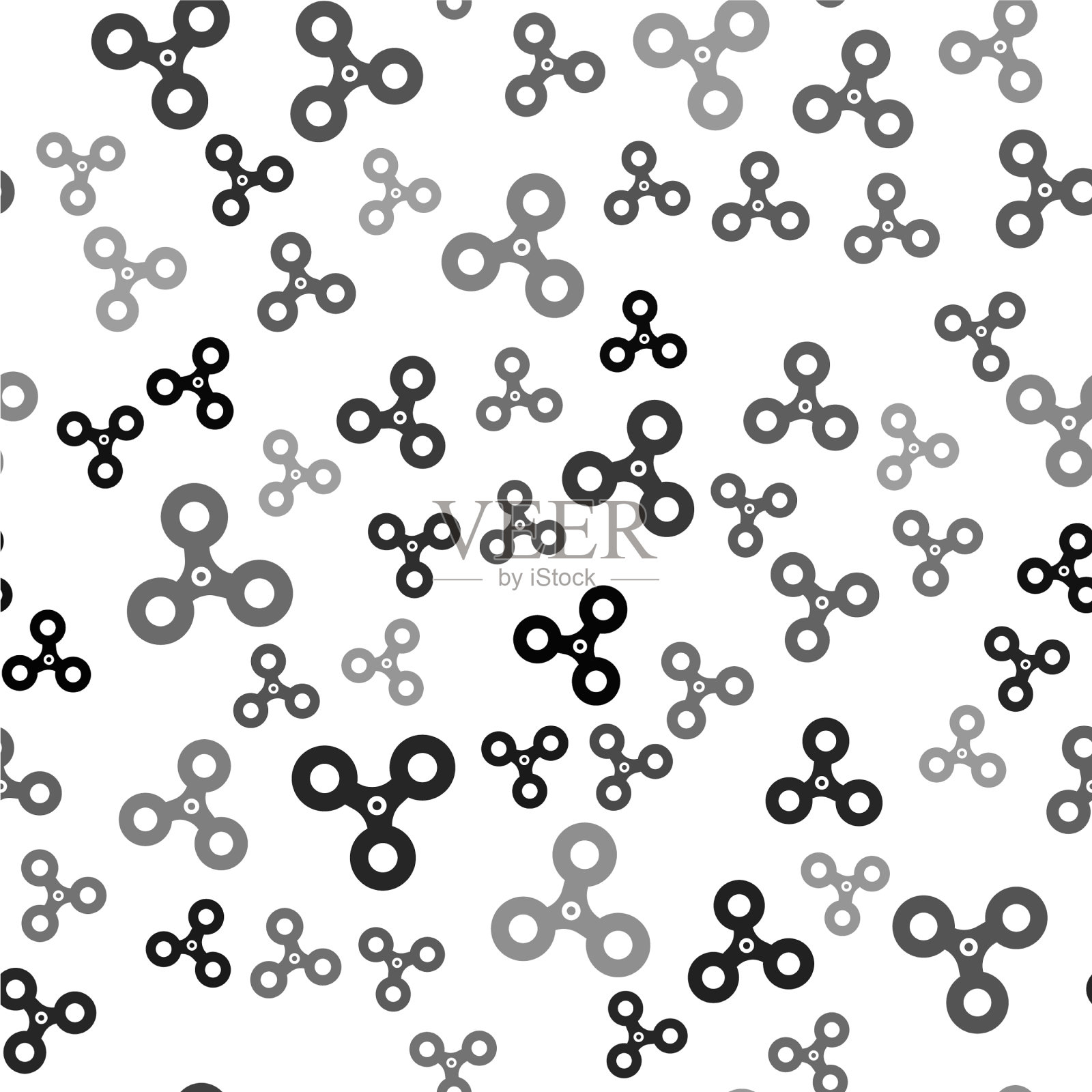 黑色指尖陀螺图标隔离无缝插画图片素材