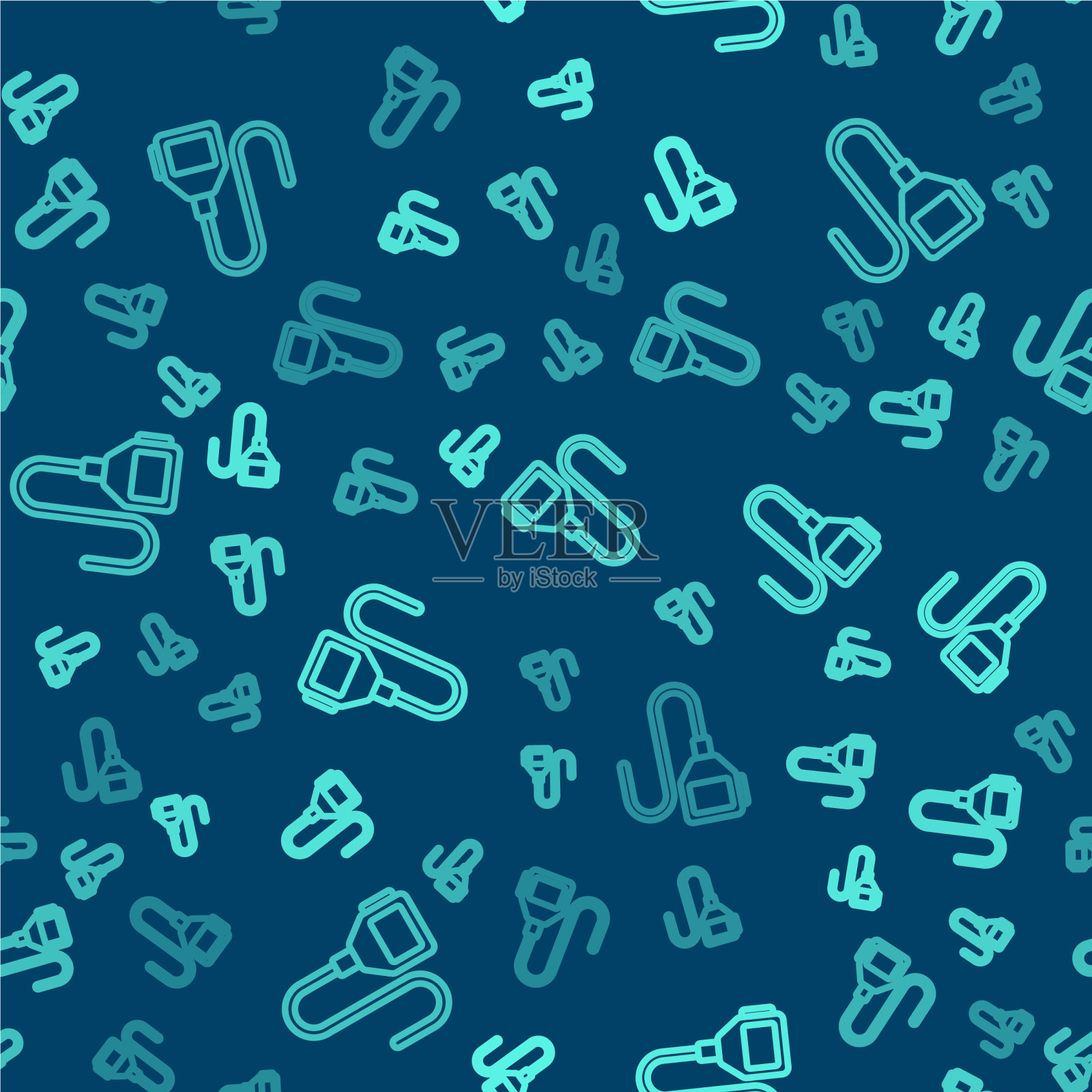 绿线对讲机图标隔离无缝插画图片素材