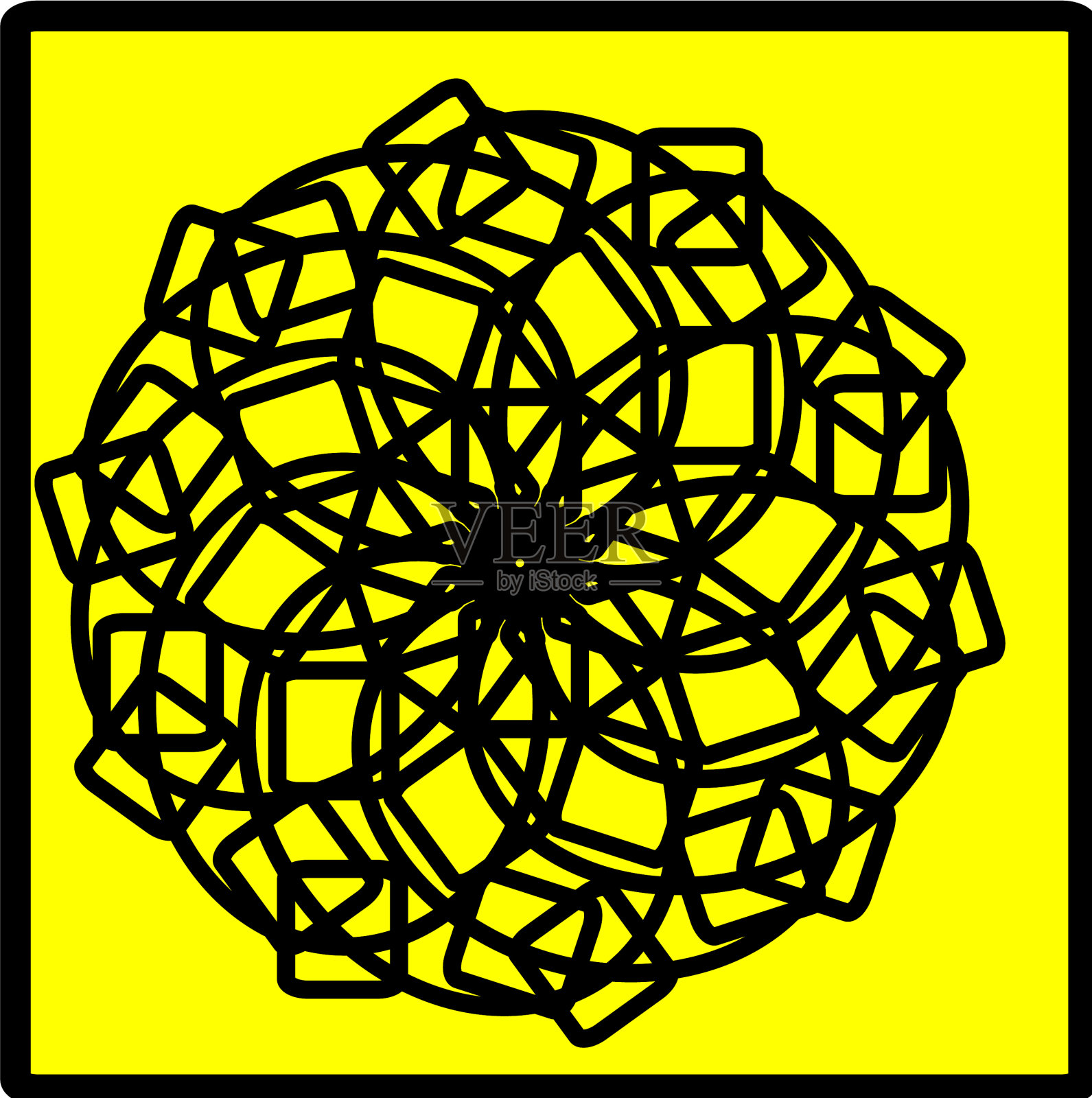 图案红蓝黄花克隆曼荼罗插画图片素材