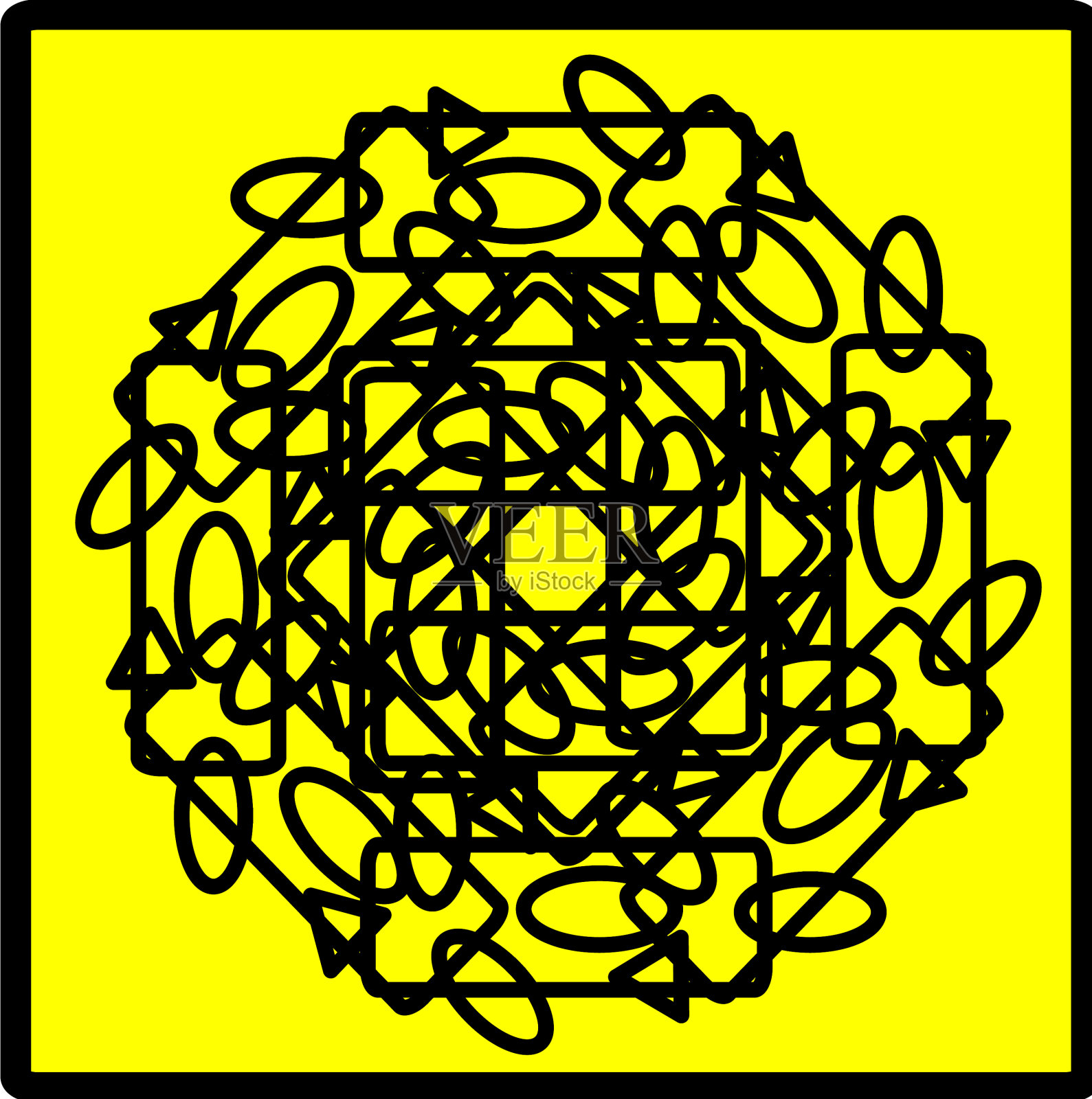 图案红蓝黄花克隆曼荼罗插画图片素材