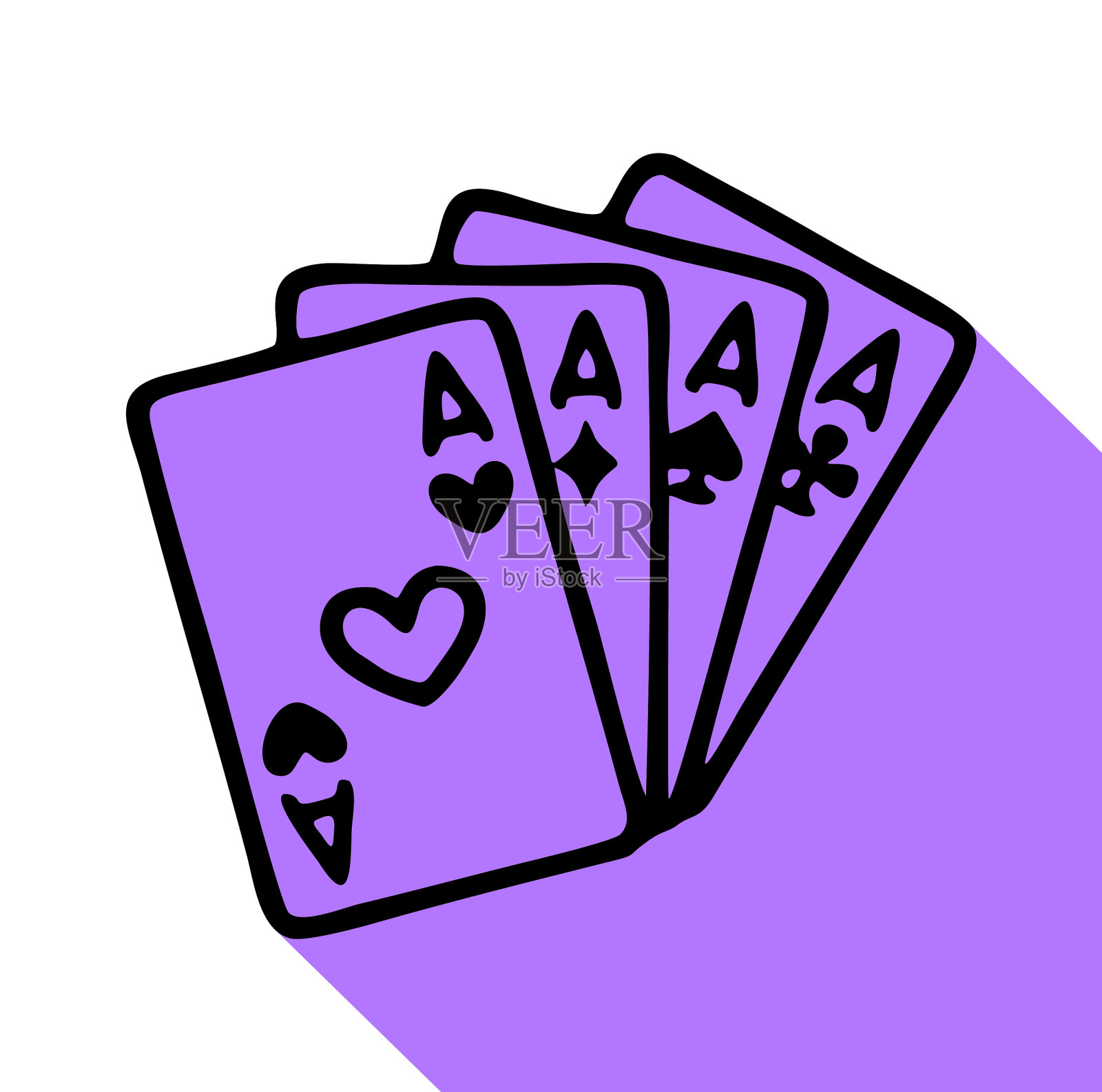 扑克牌线图标象形图21点插画图片素材