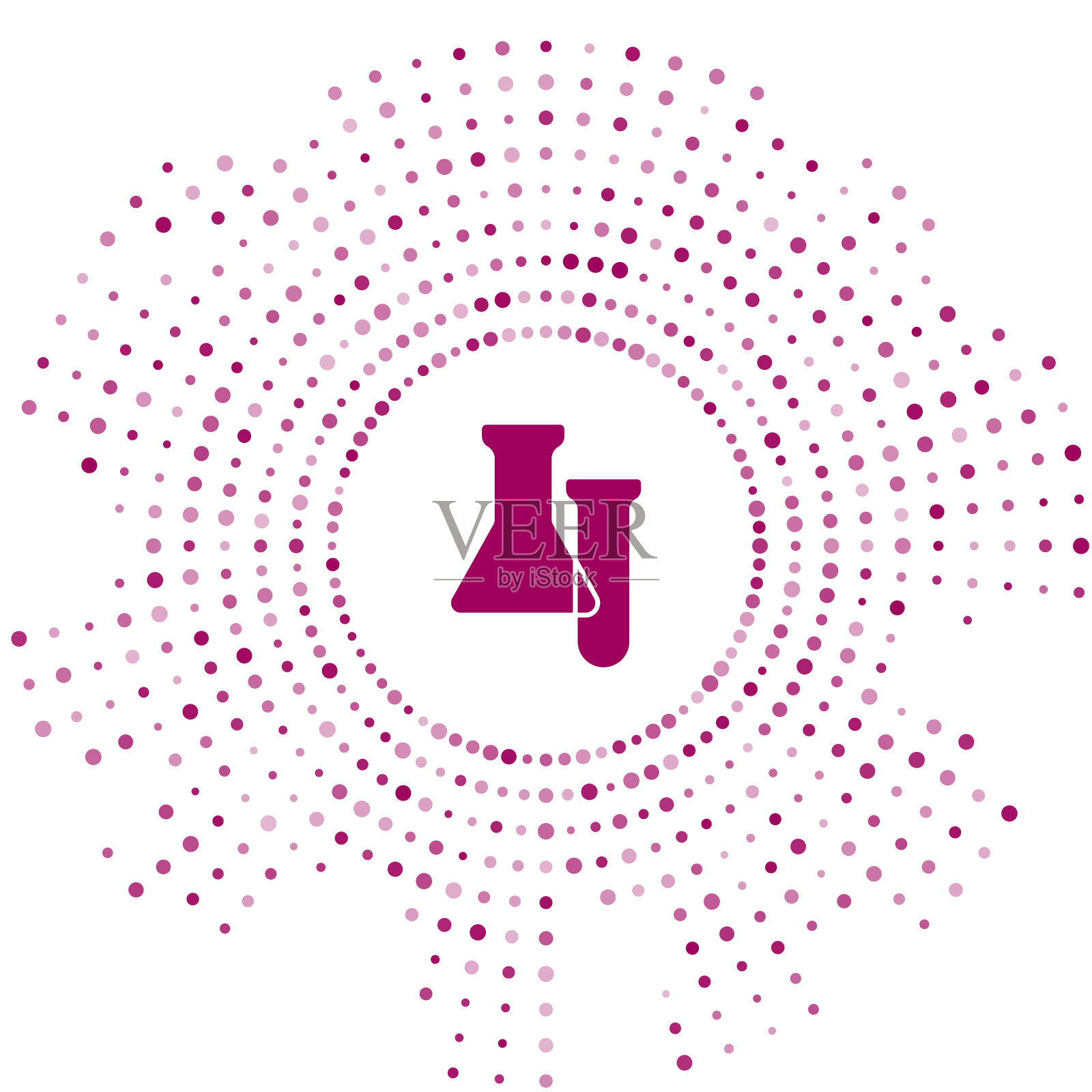 紫色试管和烧瓶图标隔离在白色上插画图片素材