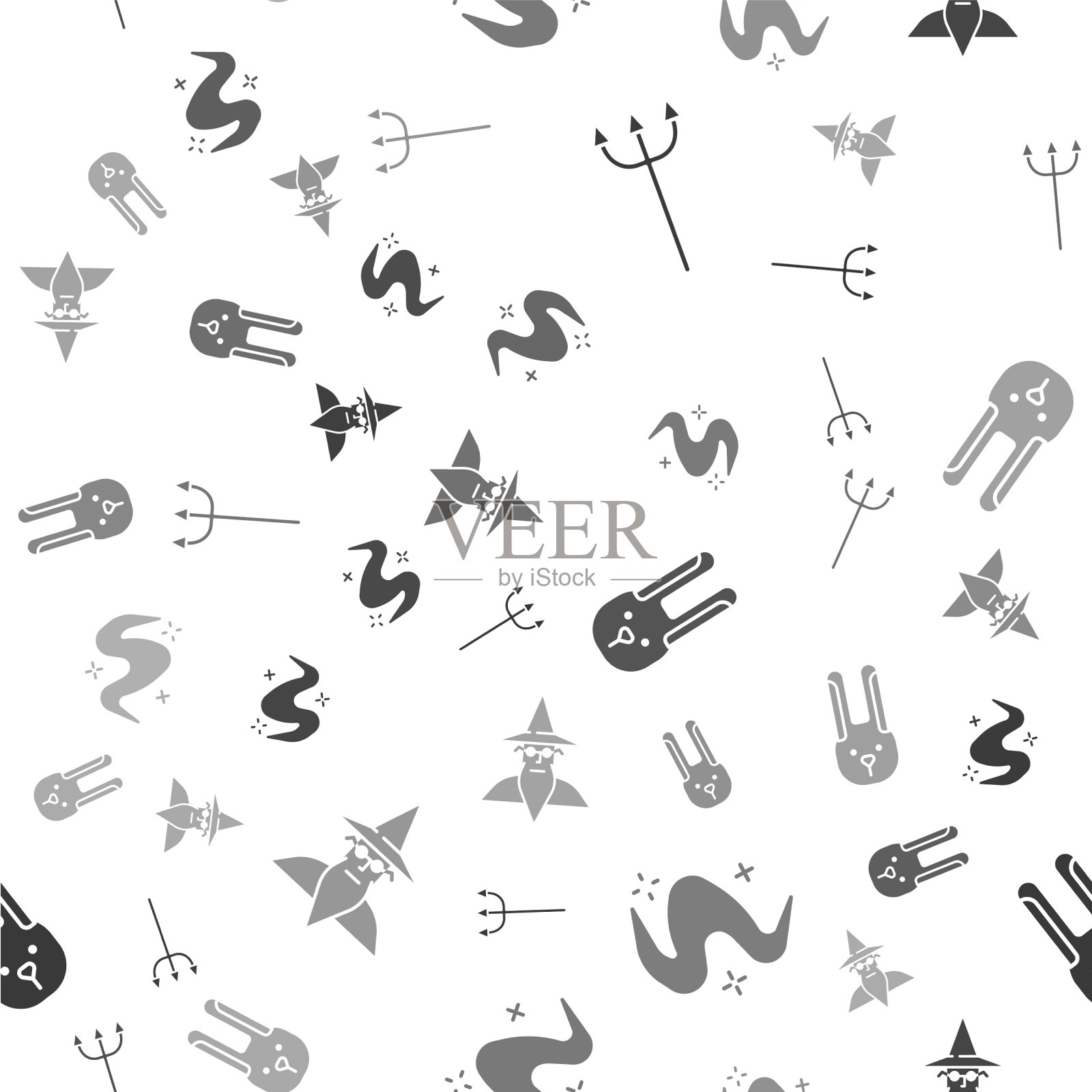 设置海王星三叉戟魔法雾或烟兔图标素材