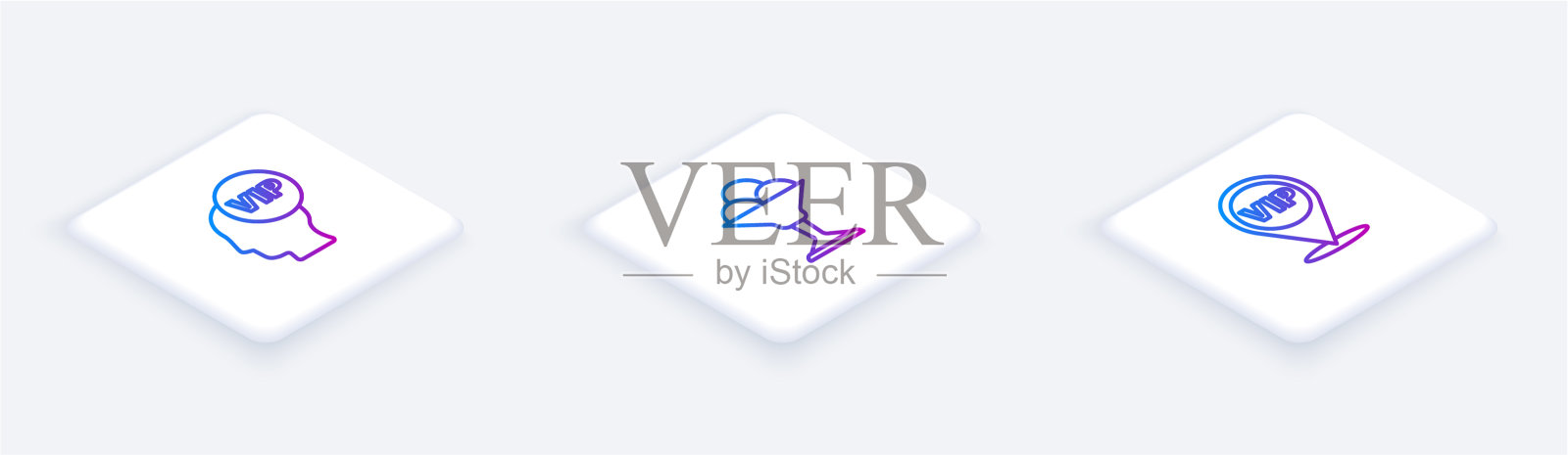 在VIP头内设置等距线冰淇淋碗图标素材