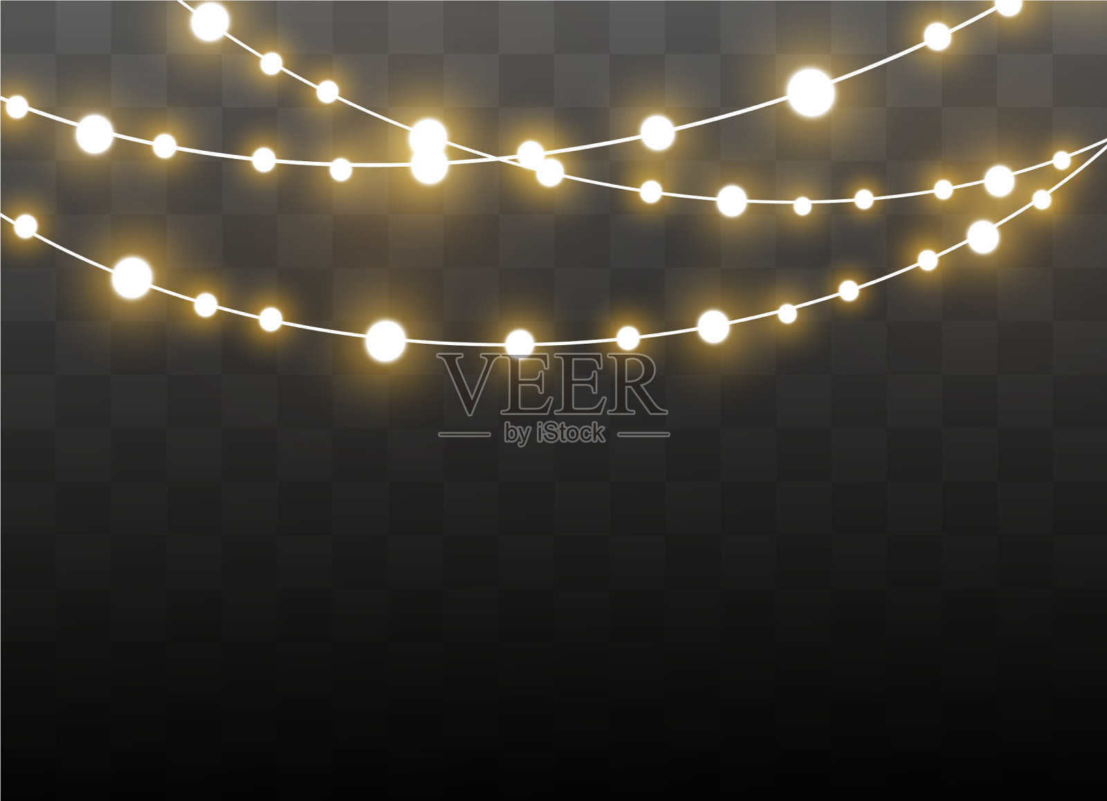 圣诞灯效果插画图片素材