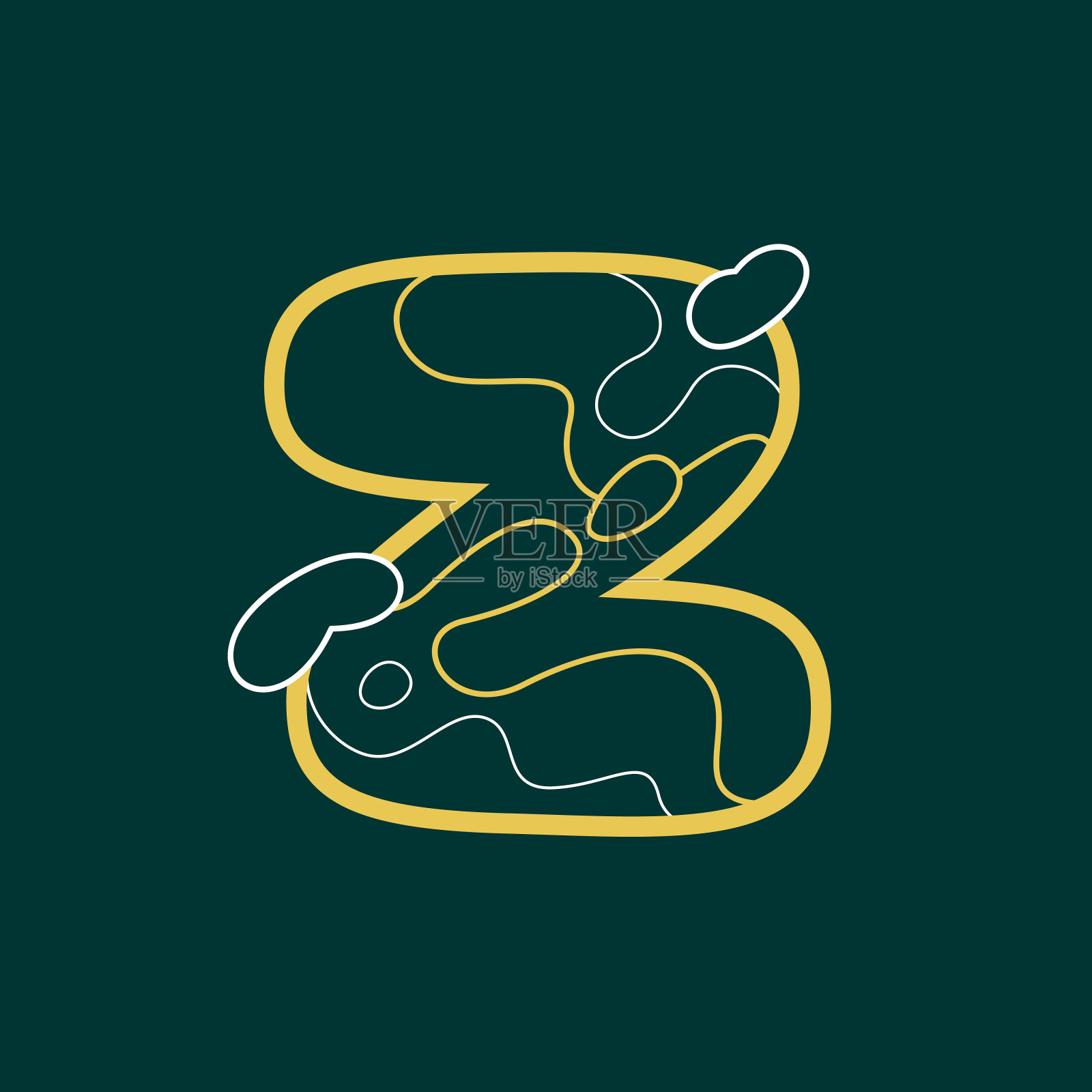 景观标志用Z字地质线图案。插画图片素材