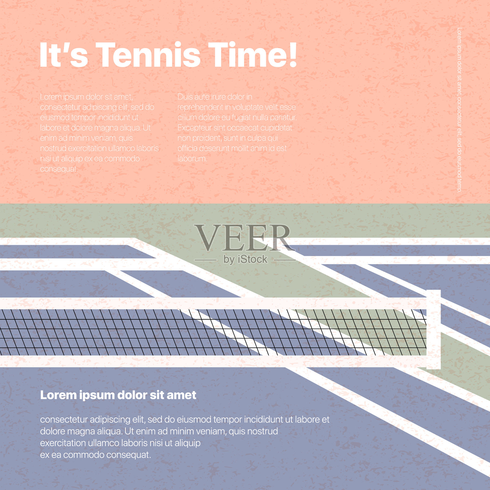 网球场平与文字插画图片素材