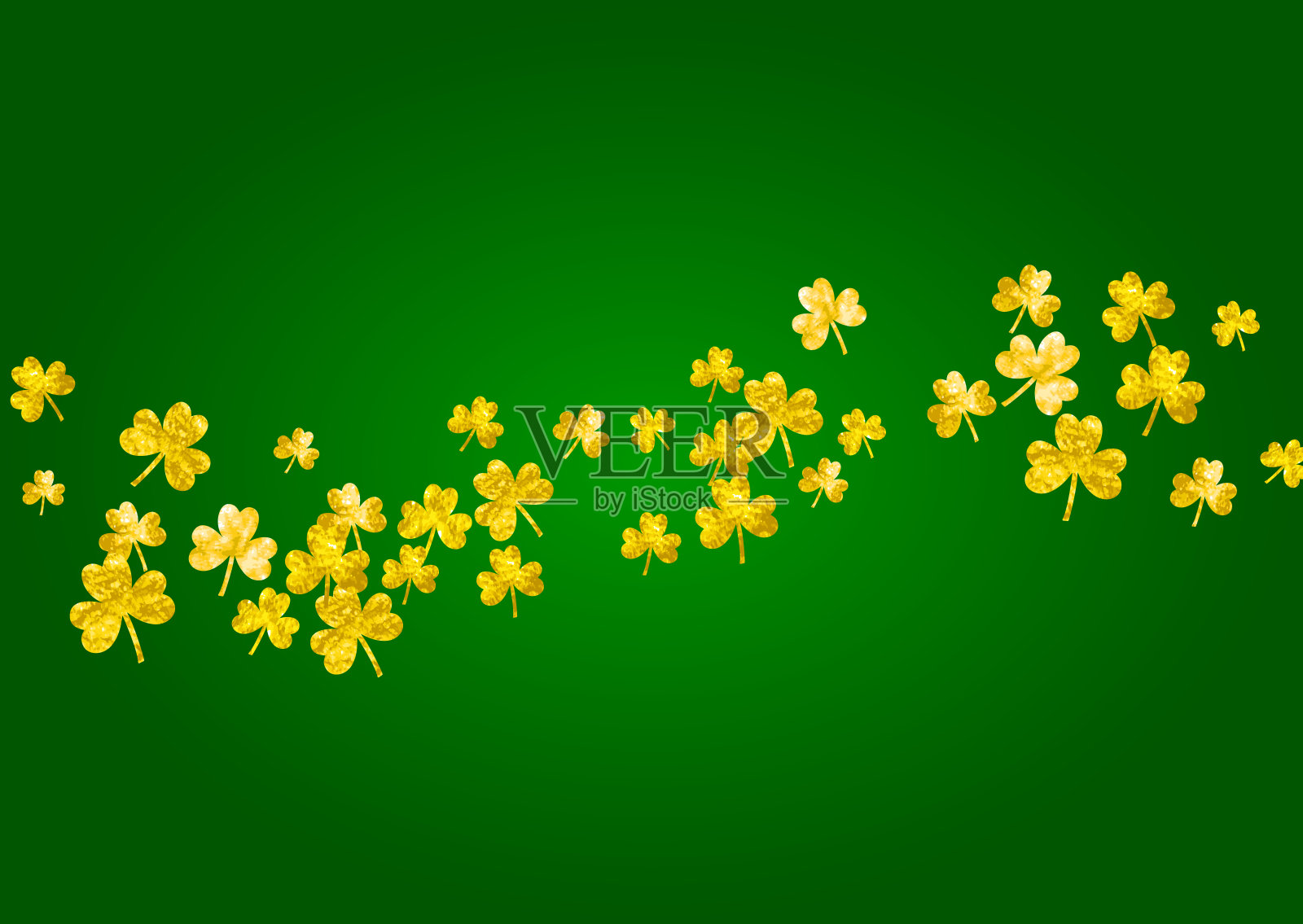 三叶草背景的圣帕特里克节。插画图片素材