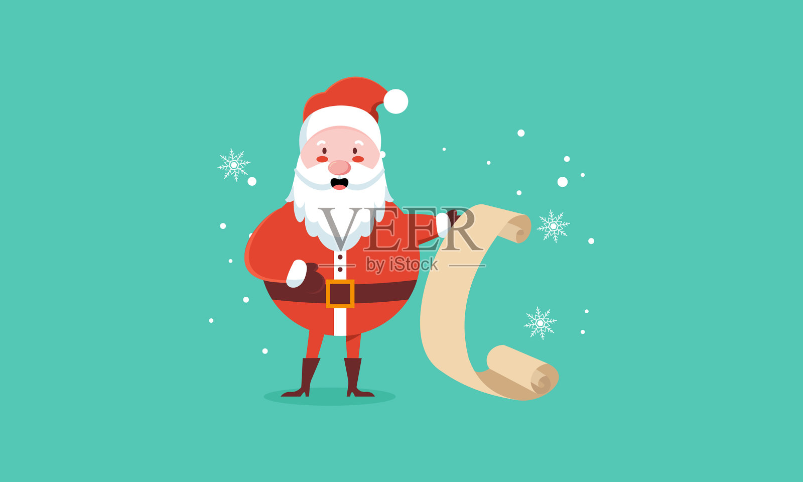 圣诞人物与字母插图插画图片素材