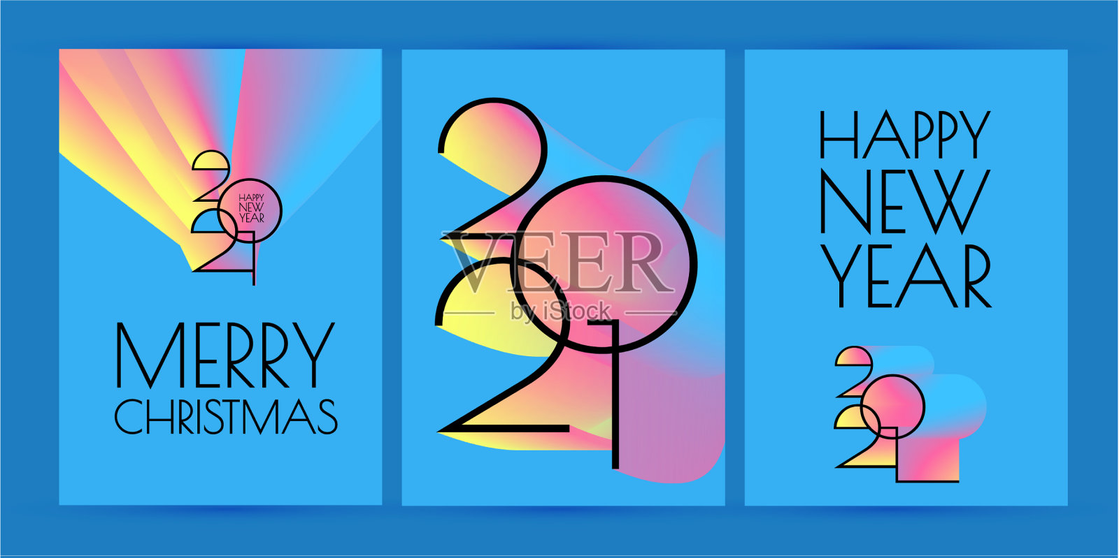 新年快乐优雅的2021年海报模板插画图片素材