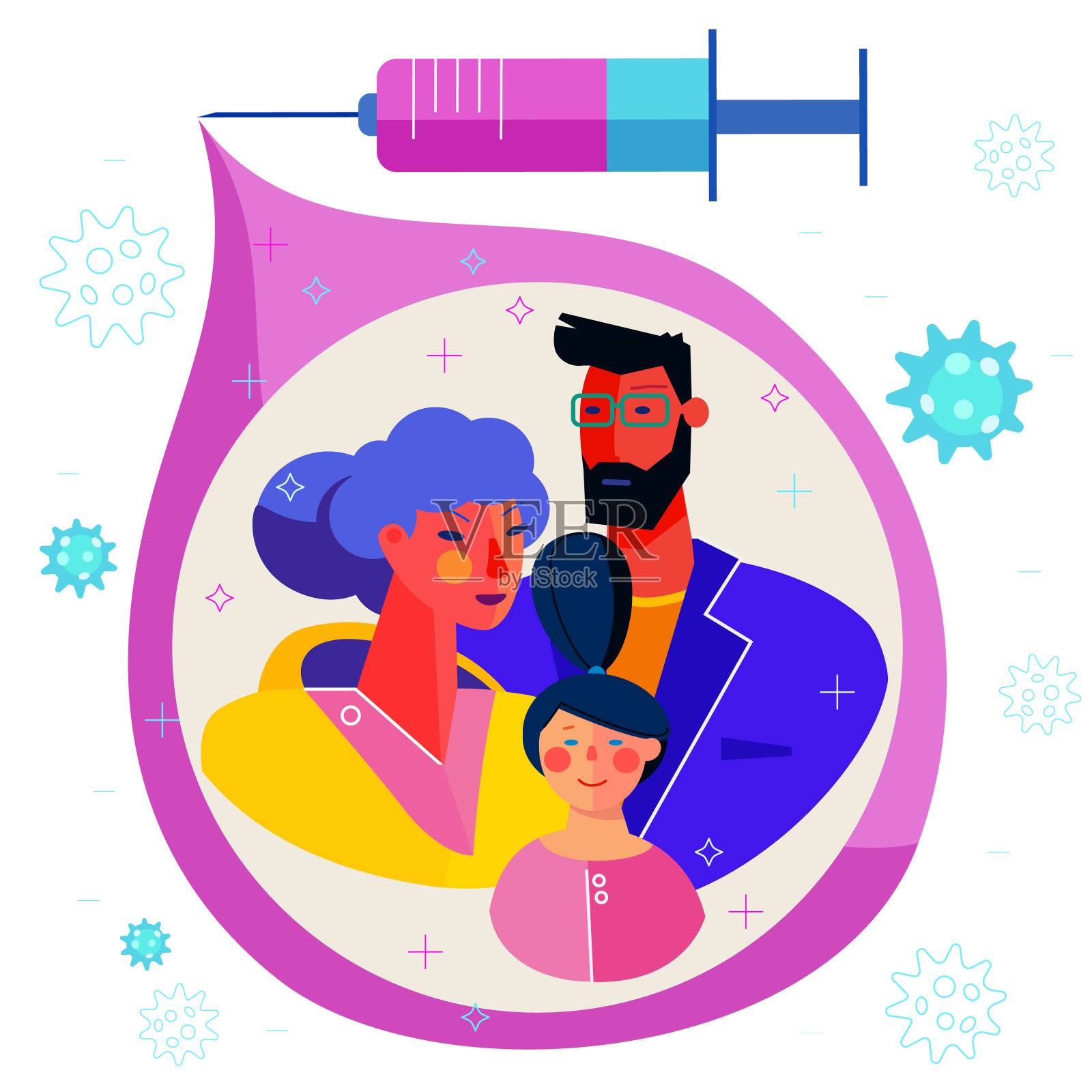 医生和患者在病房设计元素图片