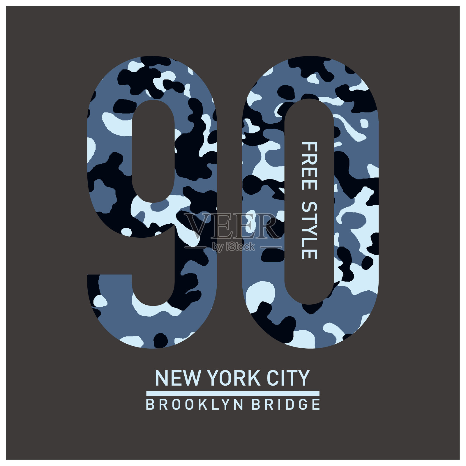 矢量插图在纽约的运动的主题，布鲁克林。复古设计。枯燥乏味的背景。数字运动排版，t恤图形插画图片素材