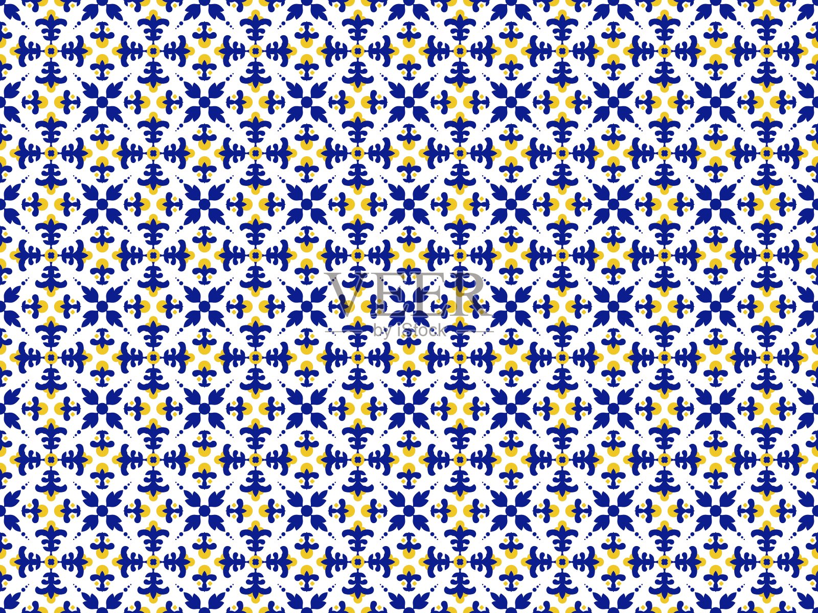 Azulejos葡萄牙瓷砖地板图案插画图片素材