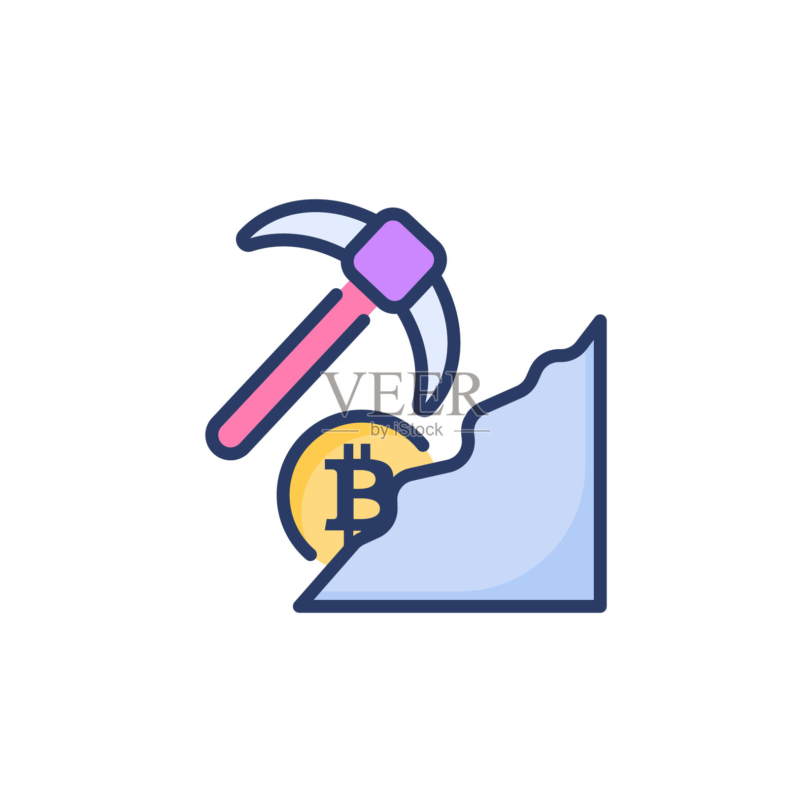 比特币矿业插画图片素材