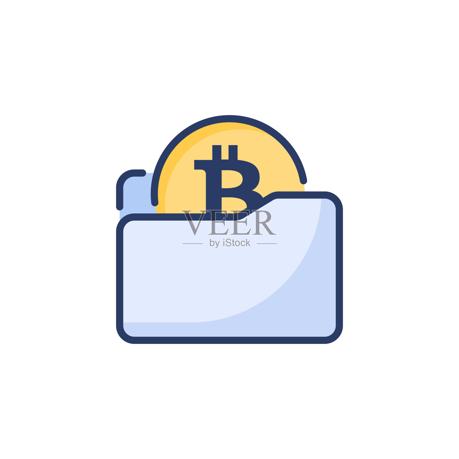比特币文件夹插画图片素材