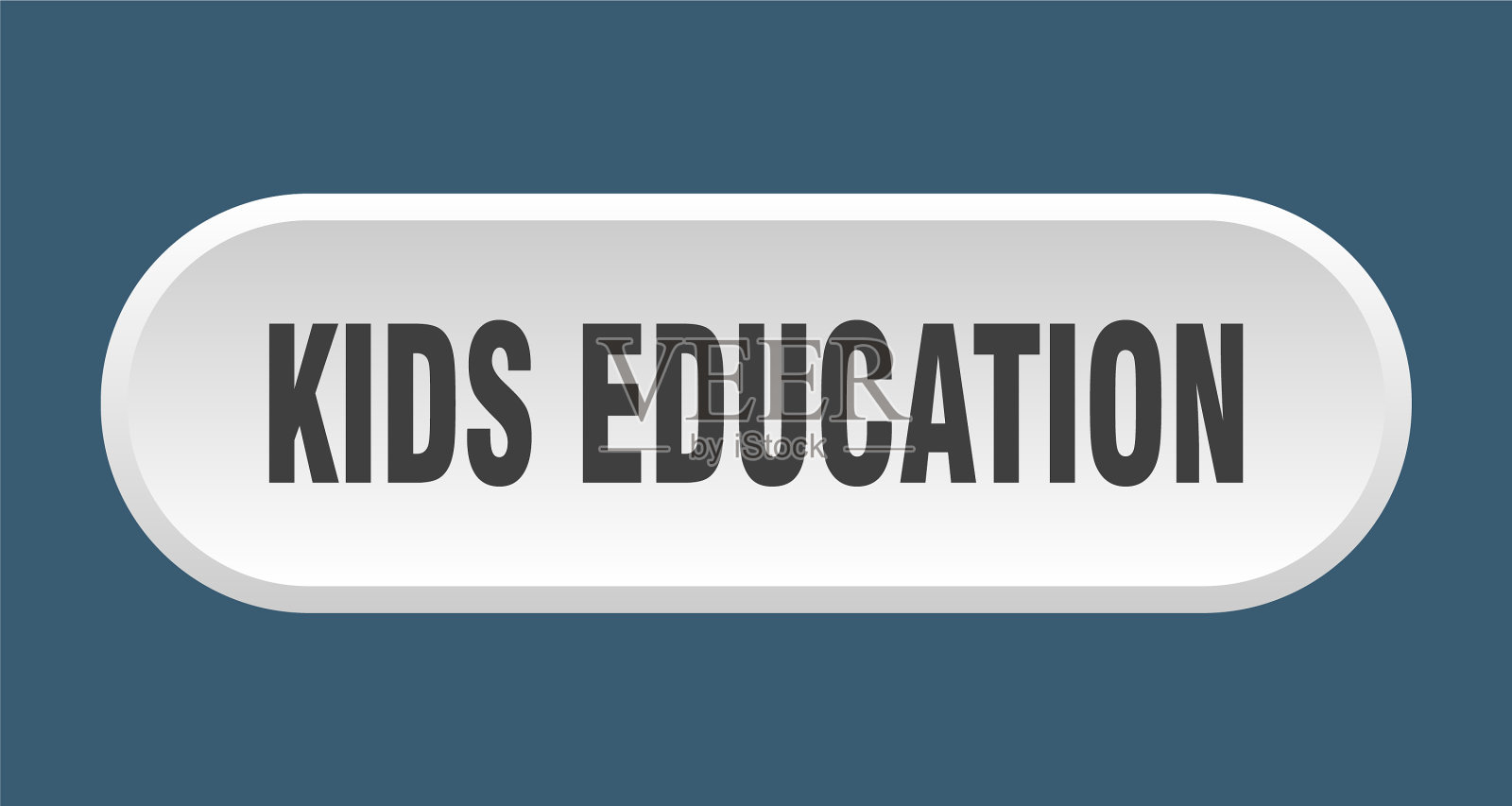 儿童教育按钮圆形标志上的白色插画图片素材