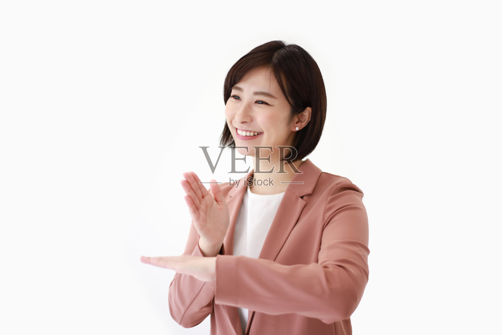 会手语的女人"谢谢"照片摄影图片