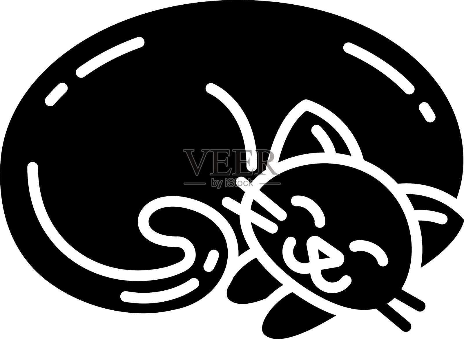 卷曲的猫黑色象形图标设计元素图片