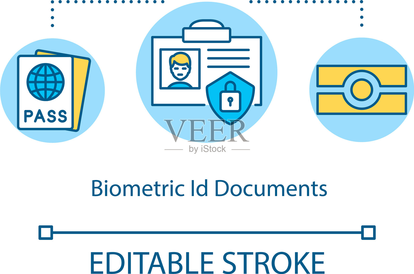 生物识别识别文档概念图标插画图片素材