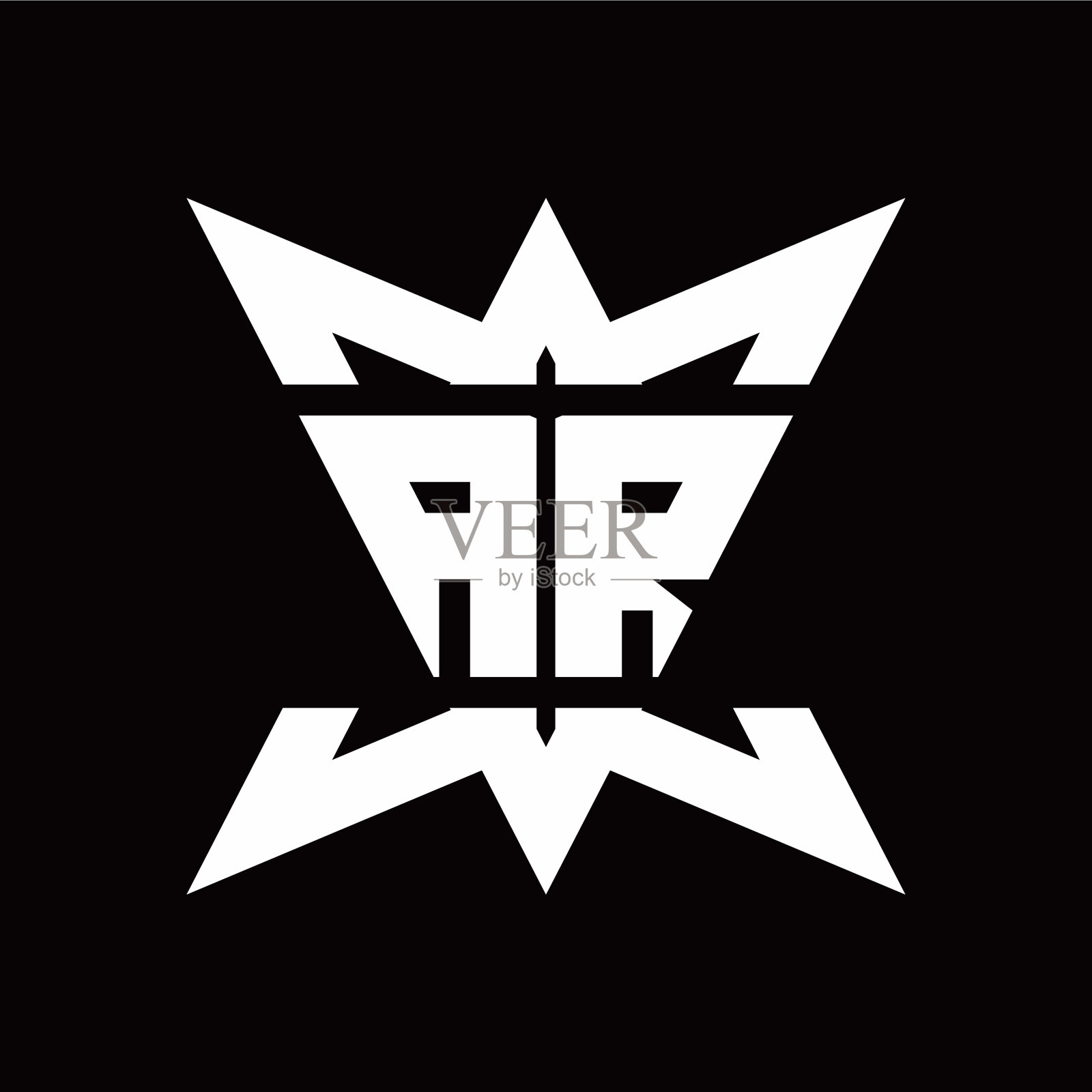 Ar标志首字母与皇冠上下侧设计插画图片素材