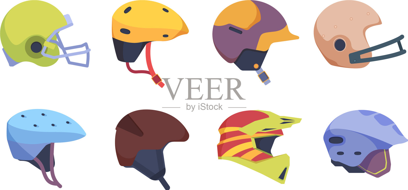 运动头盔摩托车安全事故头盔插画图片素材