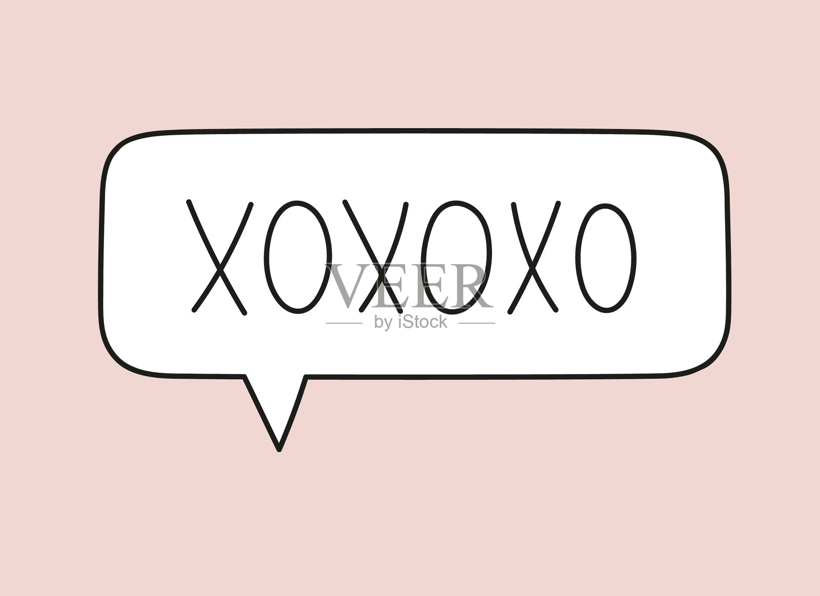 Xo Xo Xo手写文字在语音泡插画图片素材