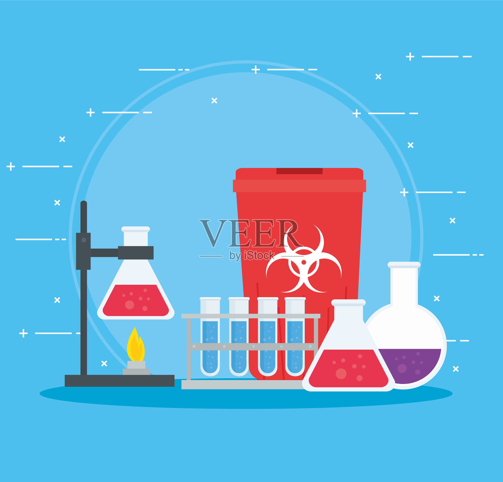 供科研用的医用疫苗研究用品插画图片素材